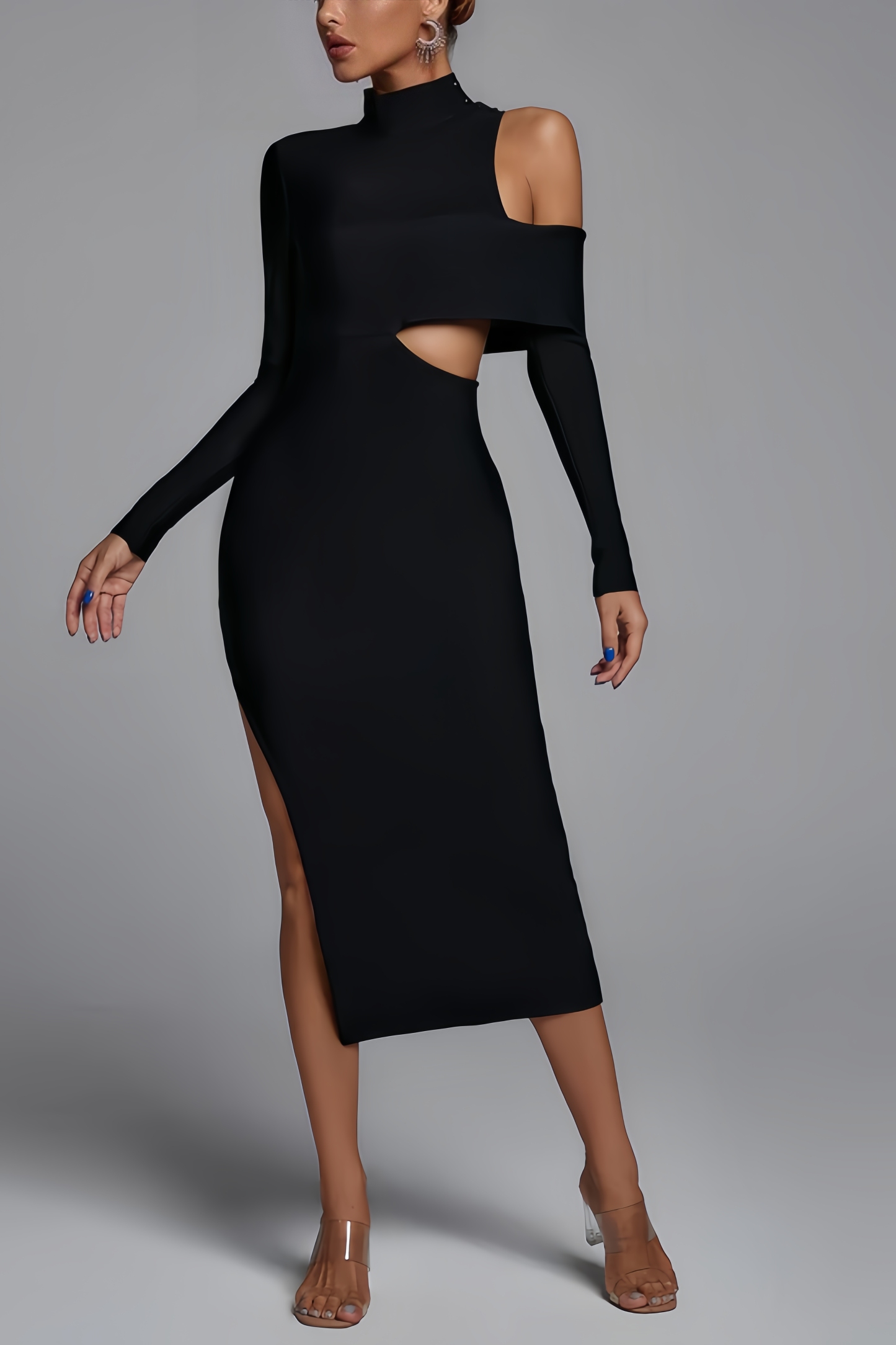 Filia High Neck Cutout Maxi Dress
