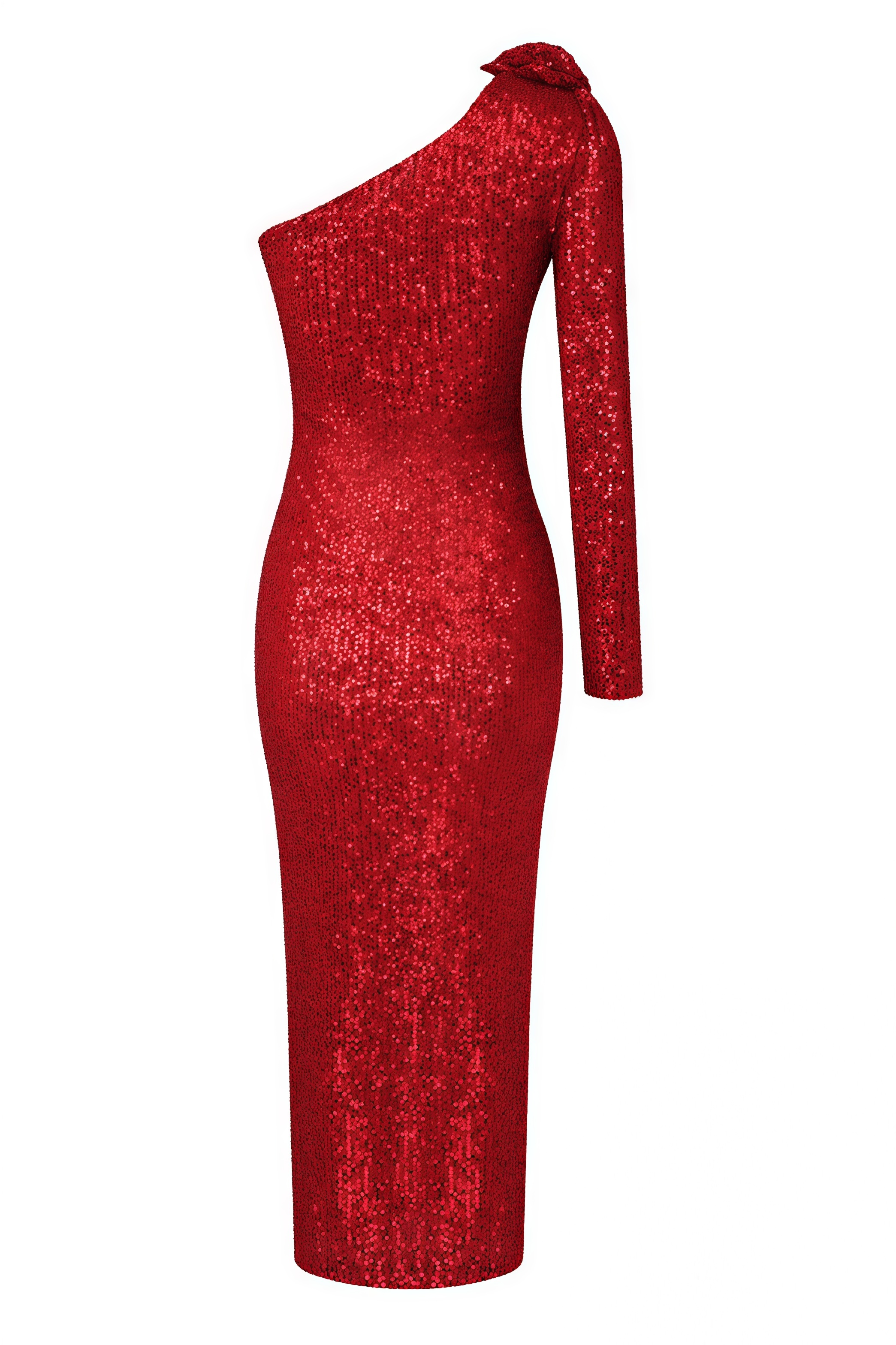 Felicia Ethel Sequins One Shoulder Midi Dress