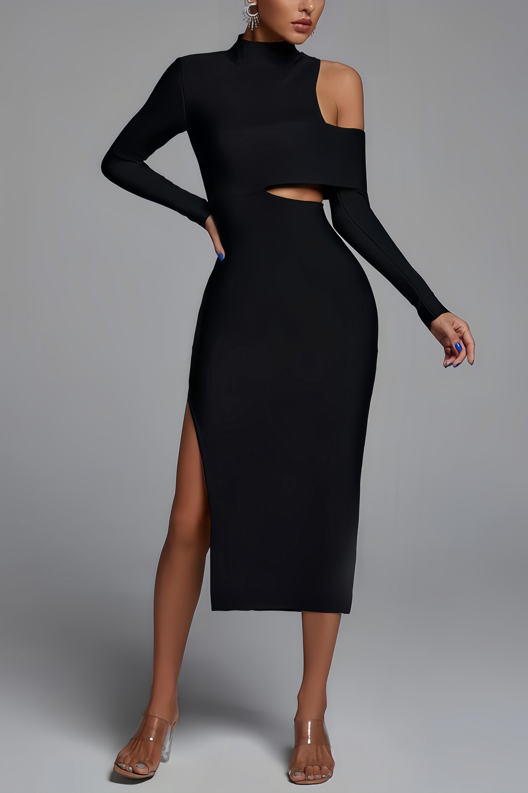 Filia High Neck Cutout Maxi Dress