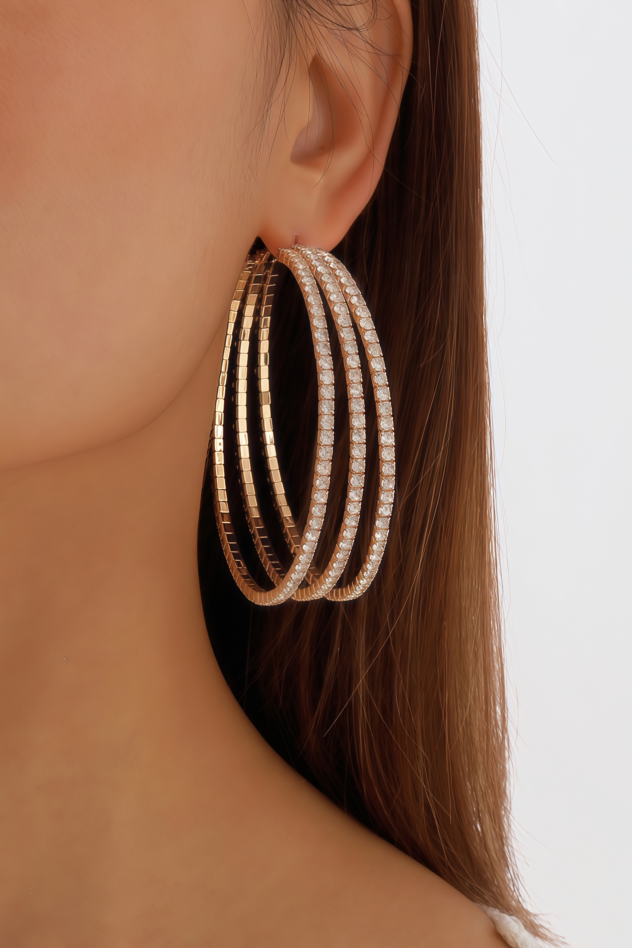 Idris Full Diamond Circle Earrings