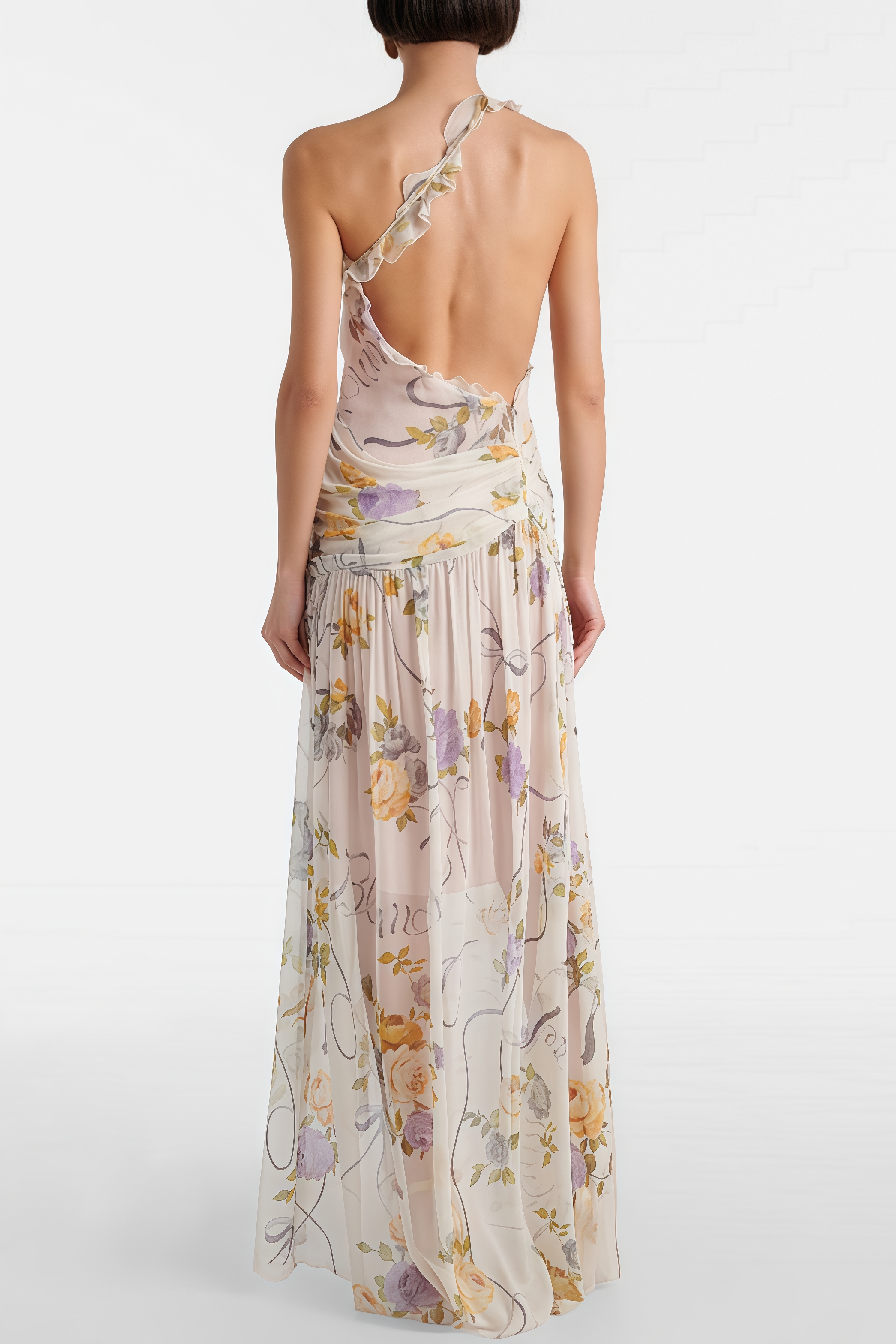 Fanyrt Backless Floral Maxi Dress