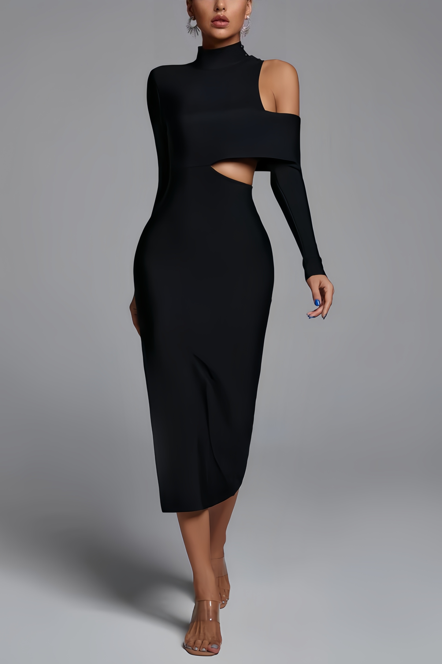 Filia High Neck Cutout Maxi Dress