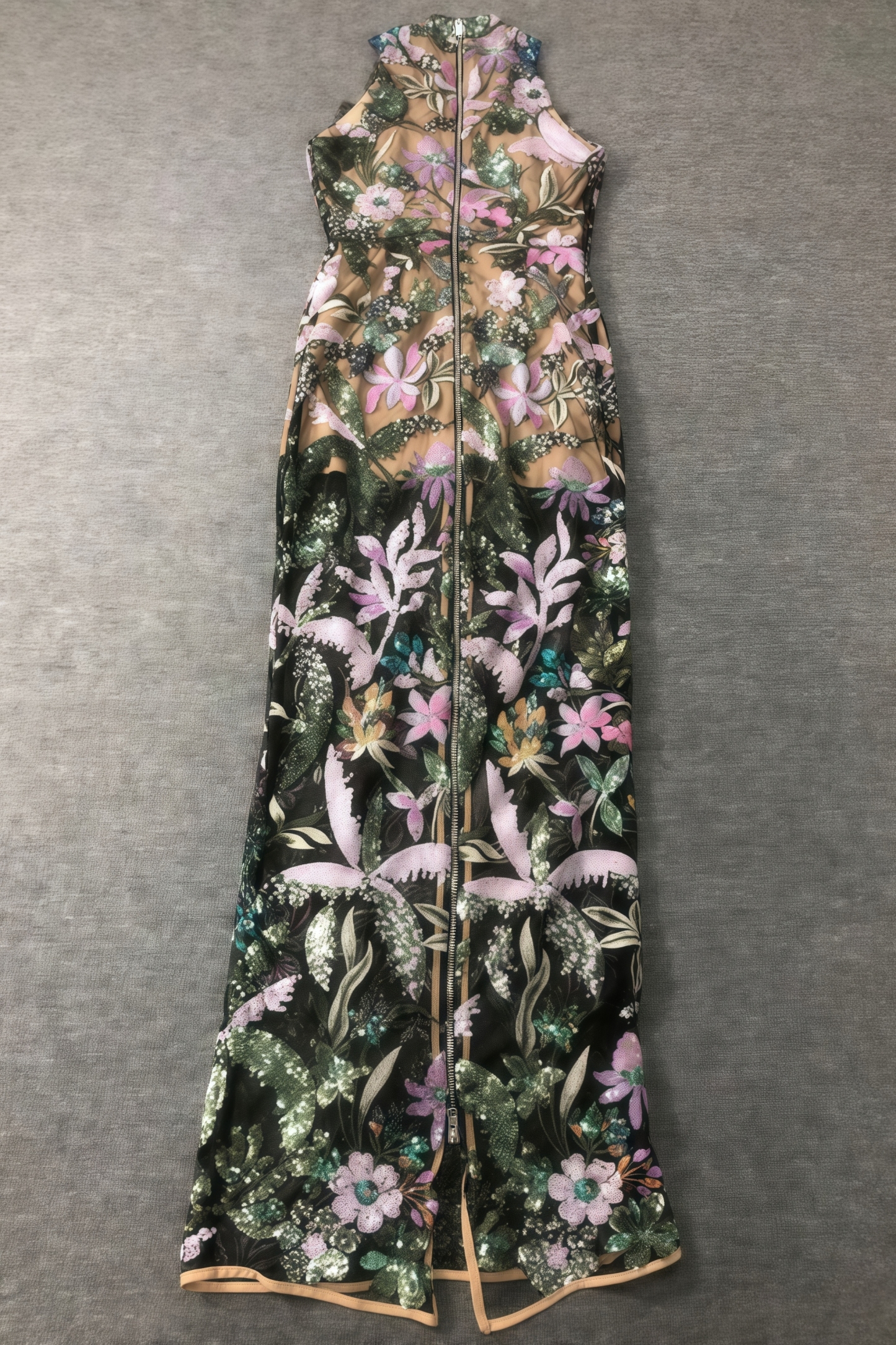 Charkd Lace Embroidered Flower Maxi Dress