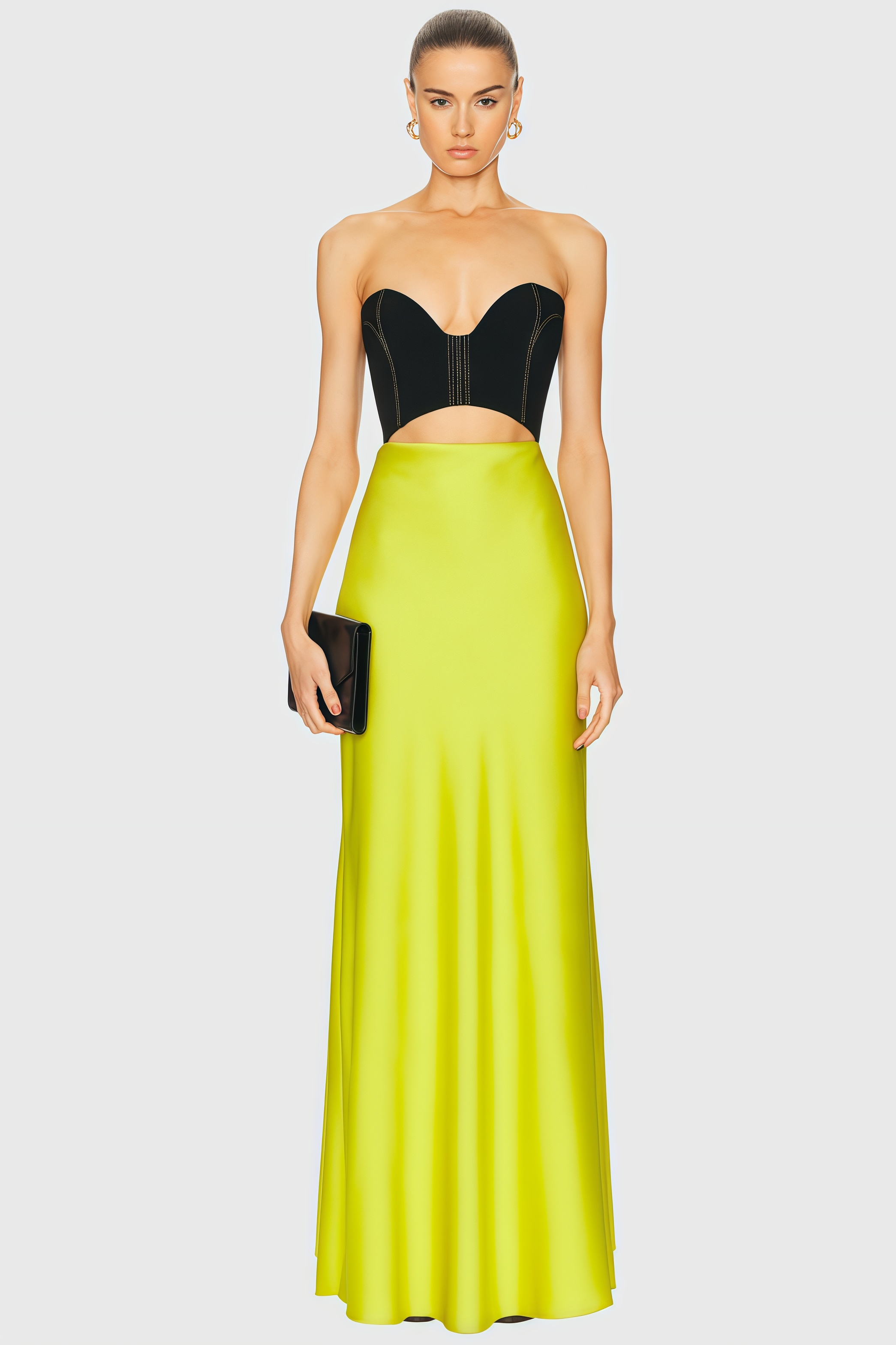 Raine Black Top Green Maxi Dress Set