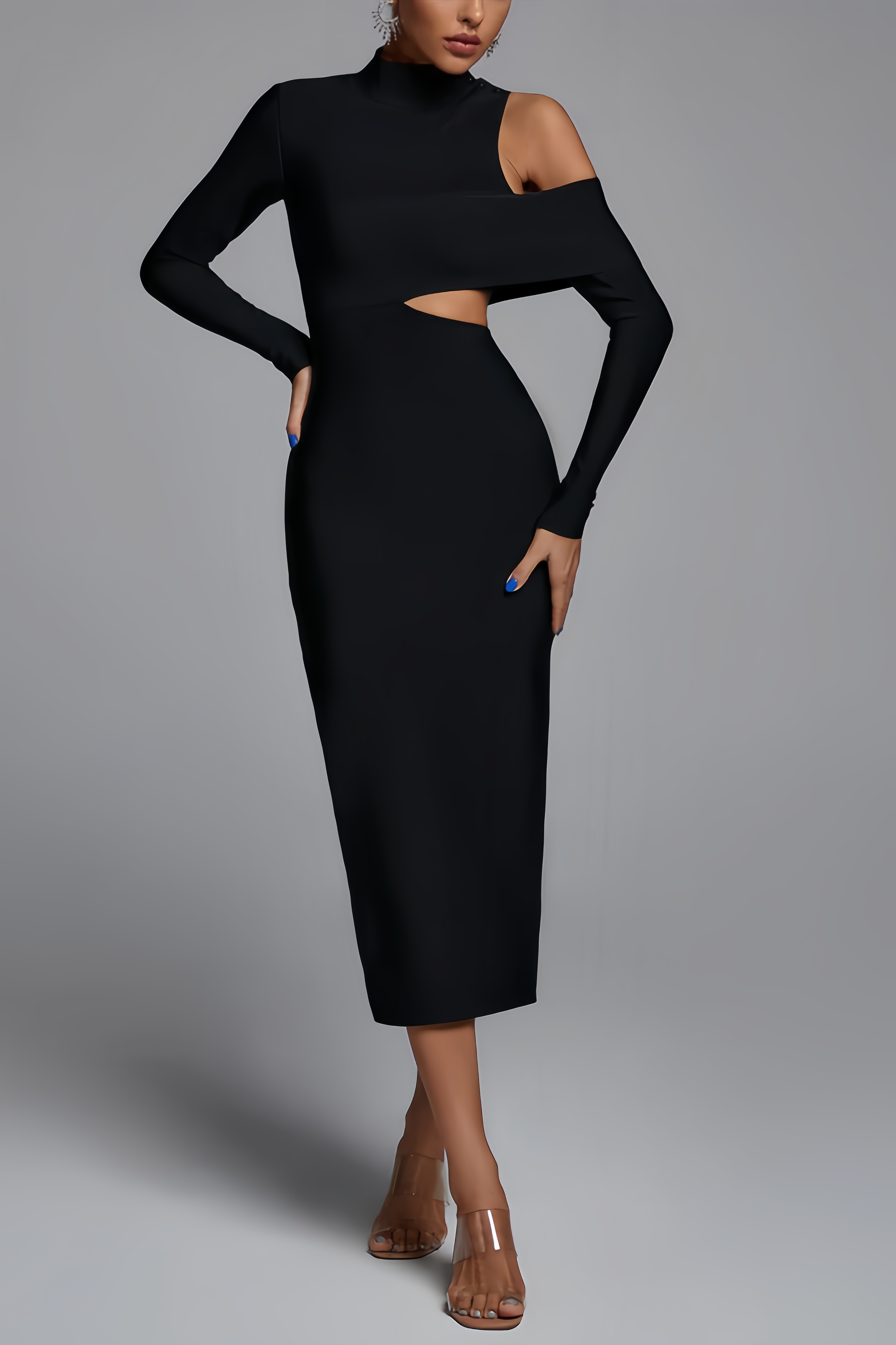 Filia High Neck Cutout Maxi Dress