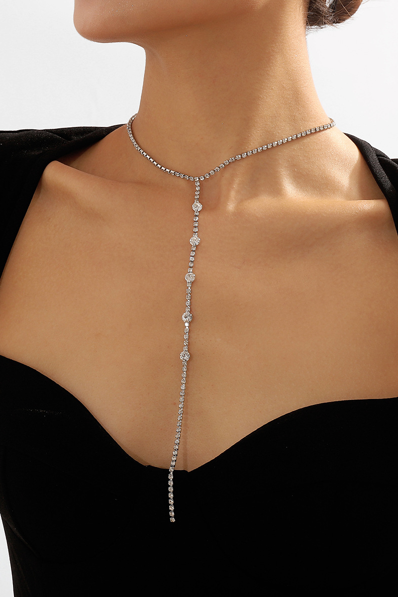 Uma Y-Shaped Rhinestone Necklace