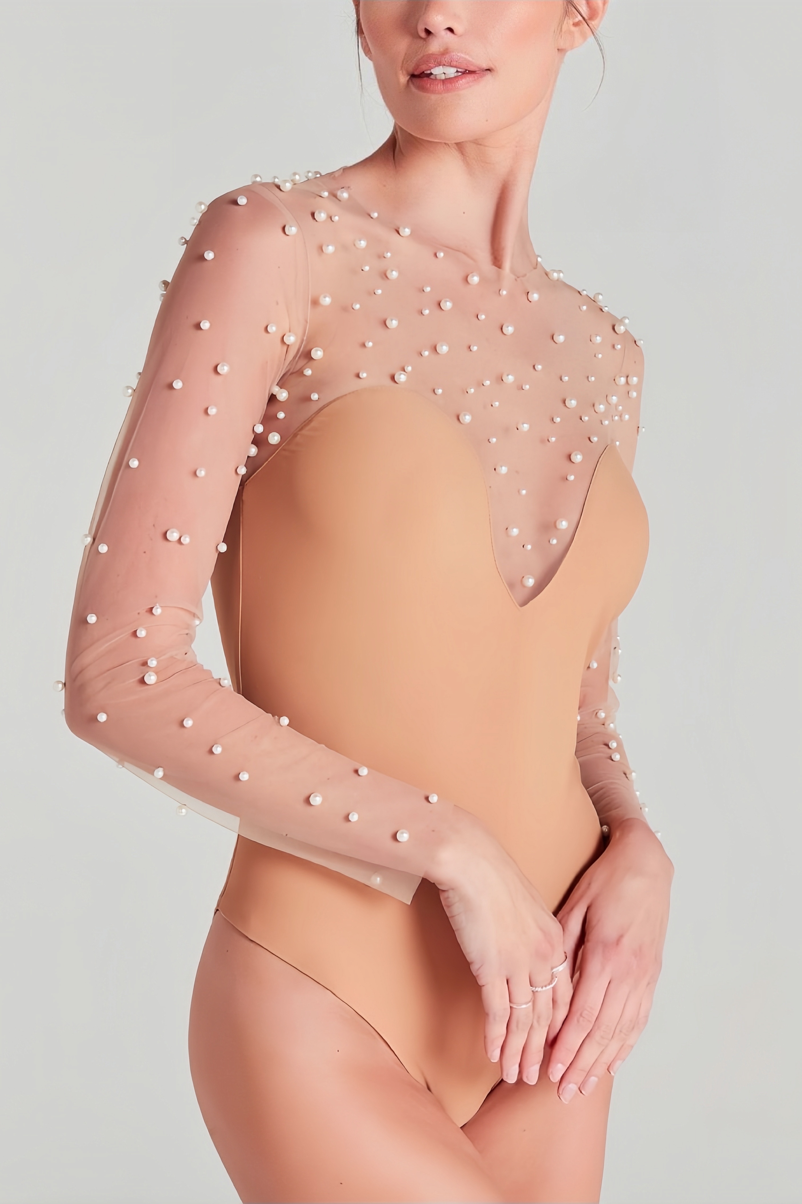 Davina Mesh Pearl Jumpsuit Two Piece Sets