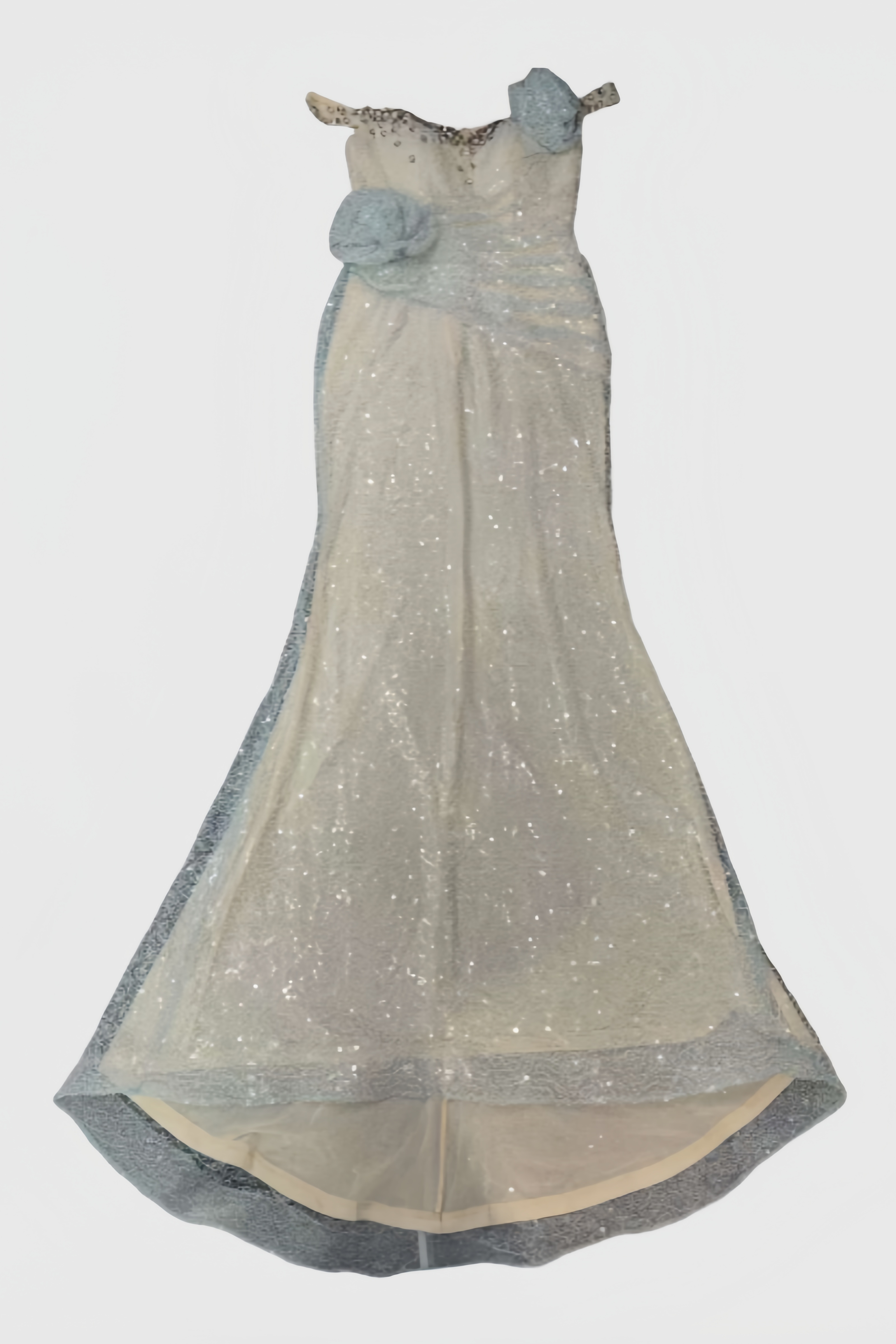 Brisam Water Drill 3D Flower Maxi Dressc