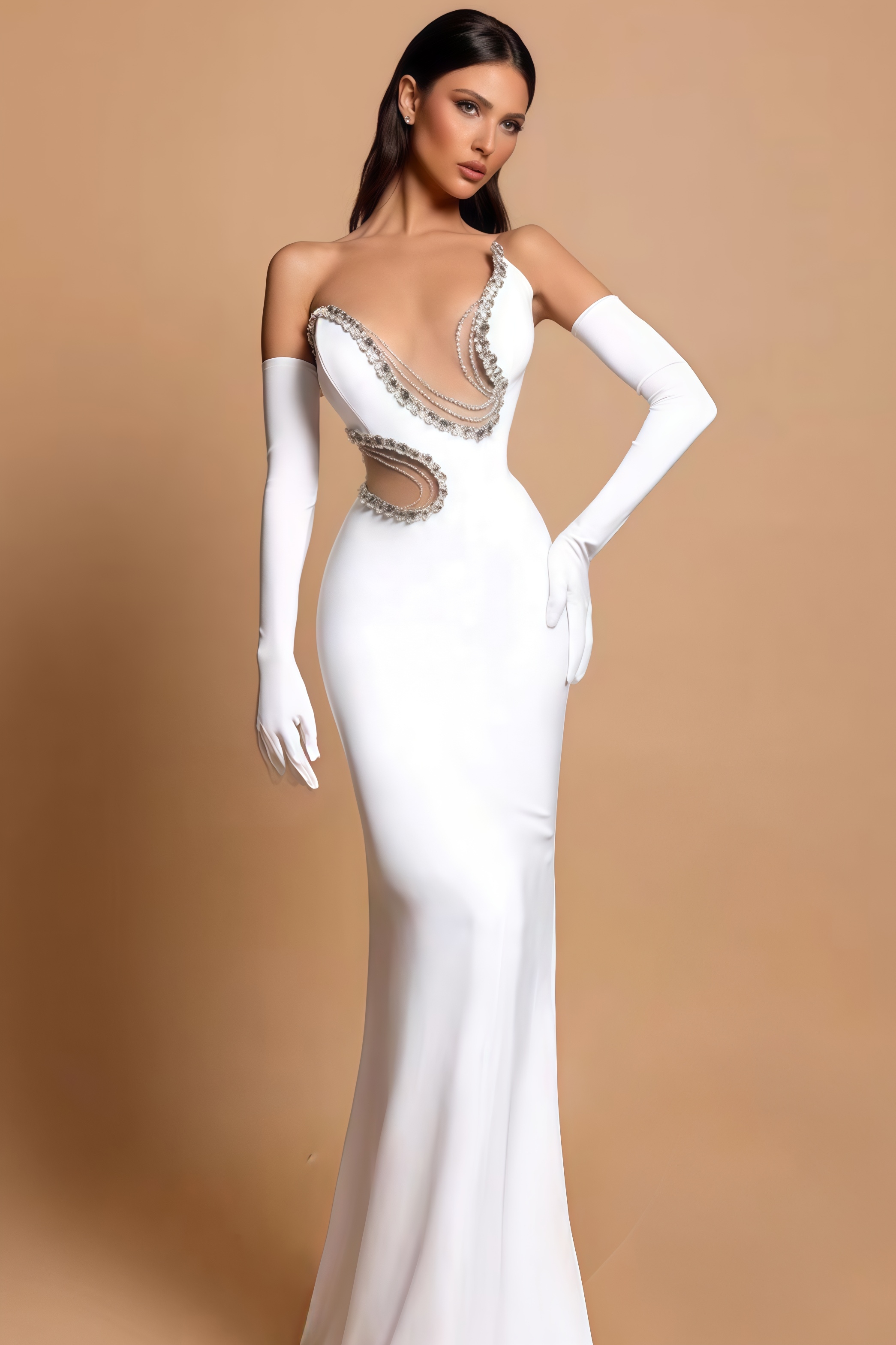 Audr Diamond Encrusted Maxi Dress