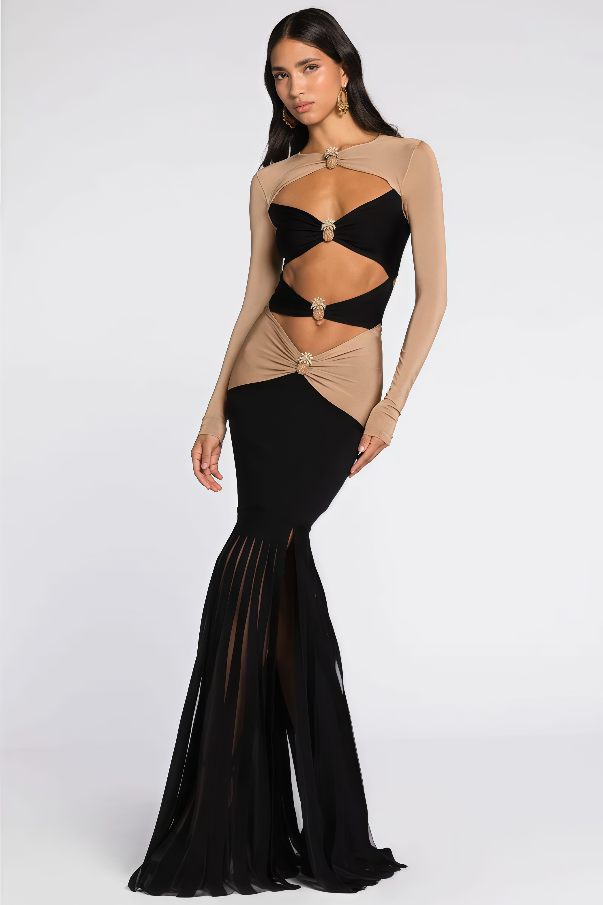 Grace Pineapple Rhinestone Maxi Dress