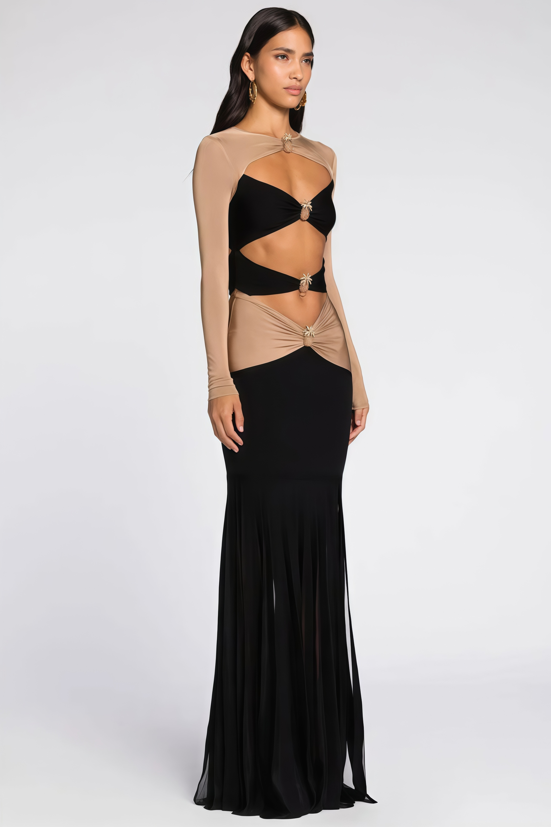 Grace Pineapple Rhinestone Maxi Dress