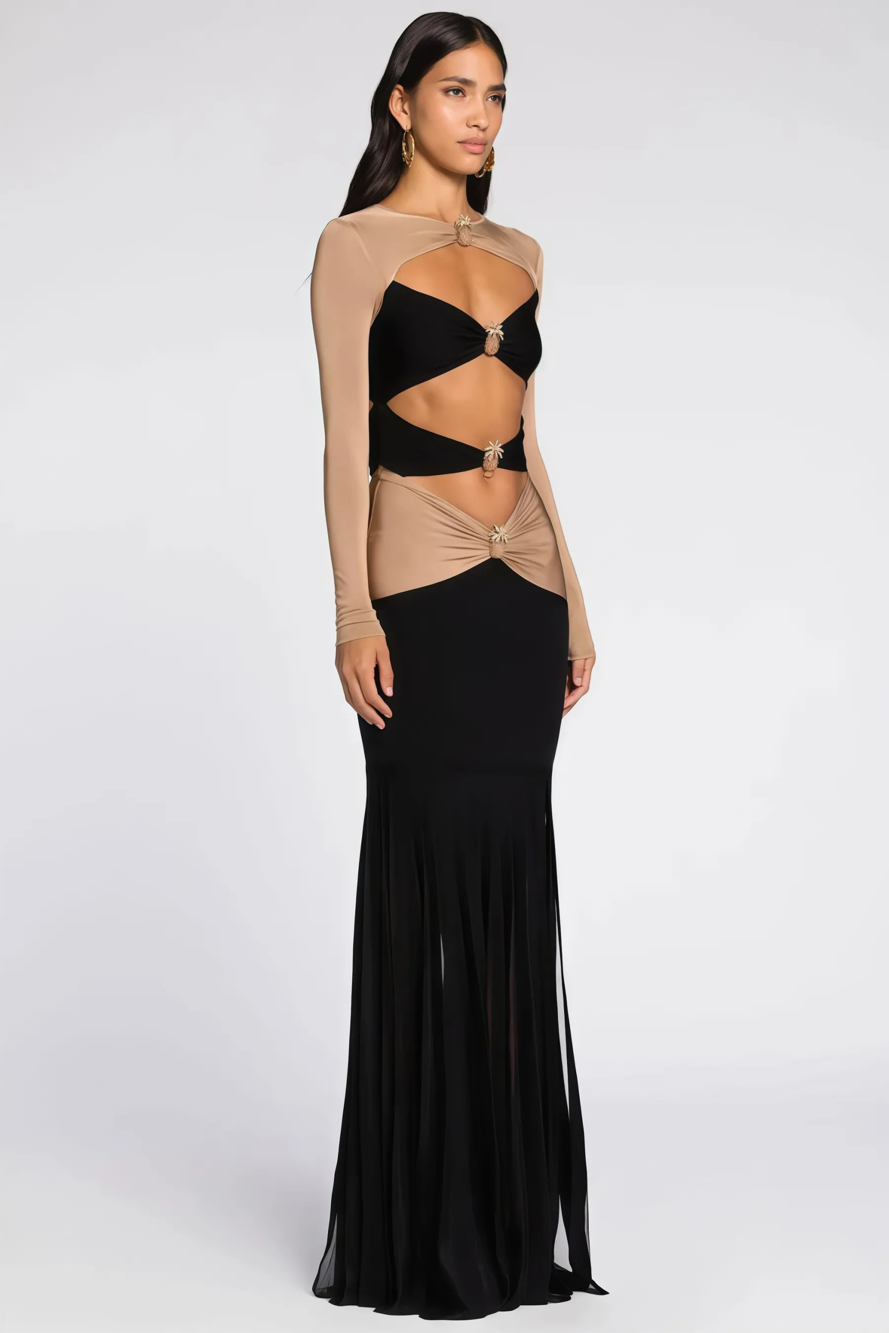 Grace Pineapple Rhinestone Maxi Dress
