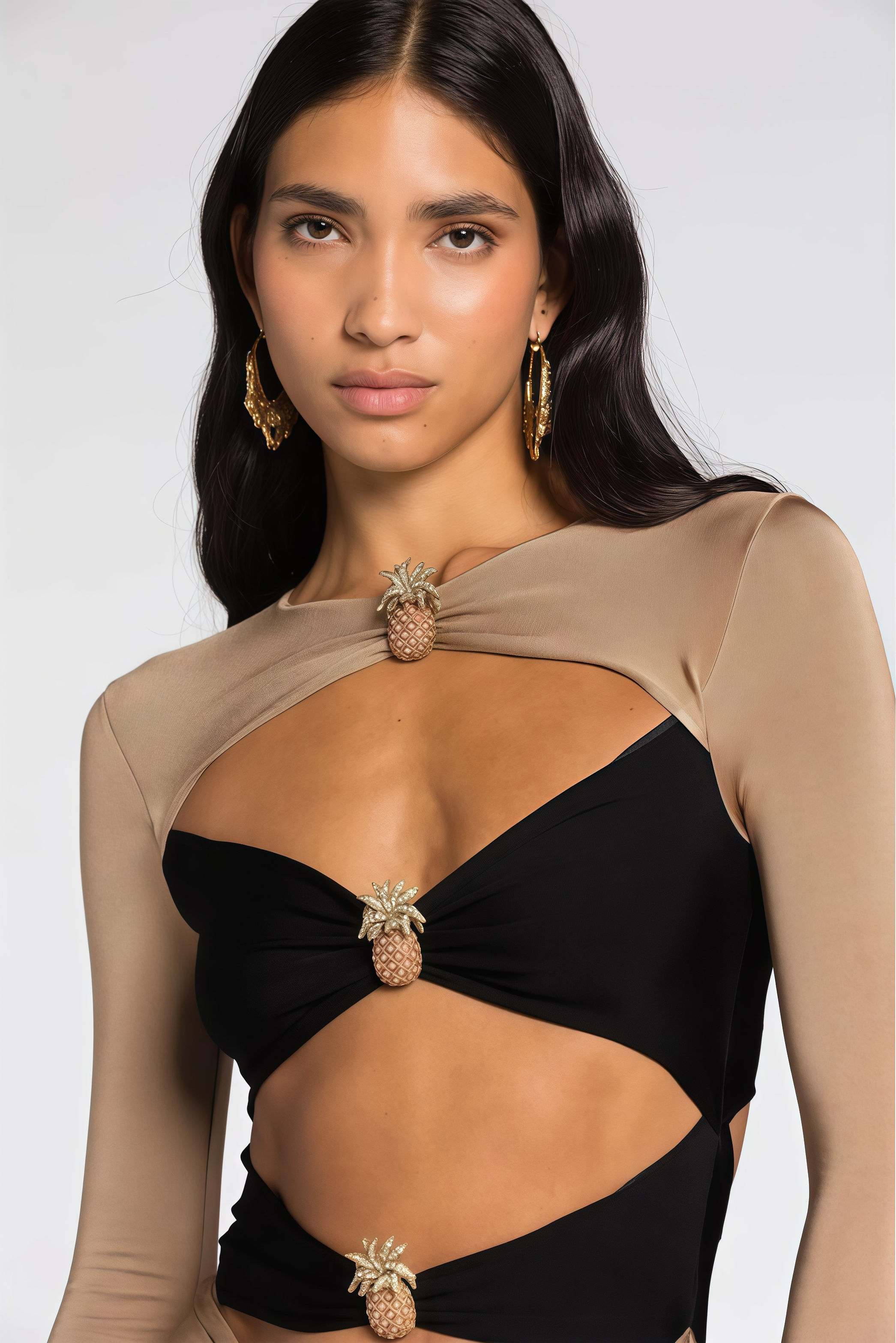 Grace Pineapple Rhinestone Maxi Dress