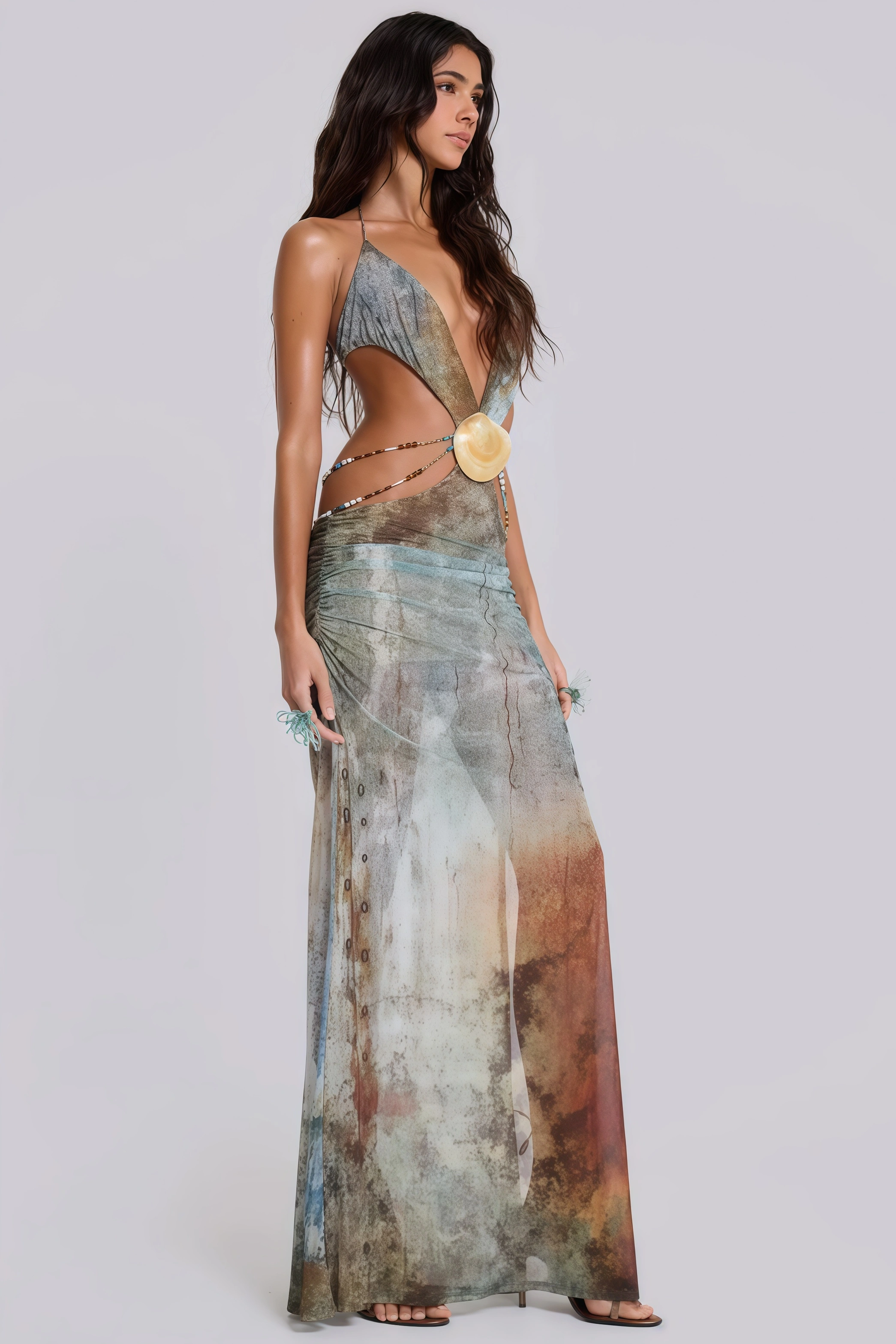 Jikia Cut-Out Backless Split Midi Dress