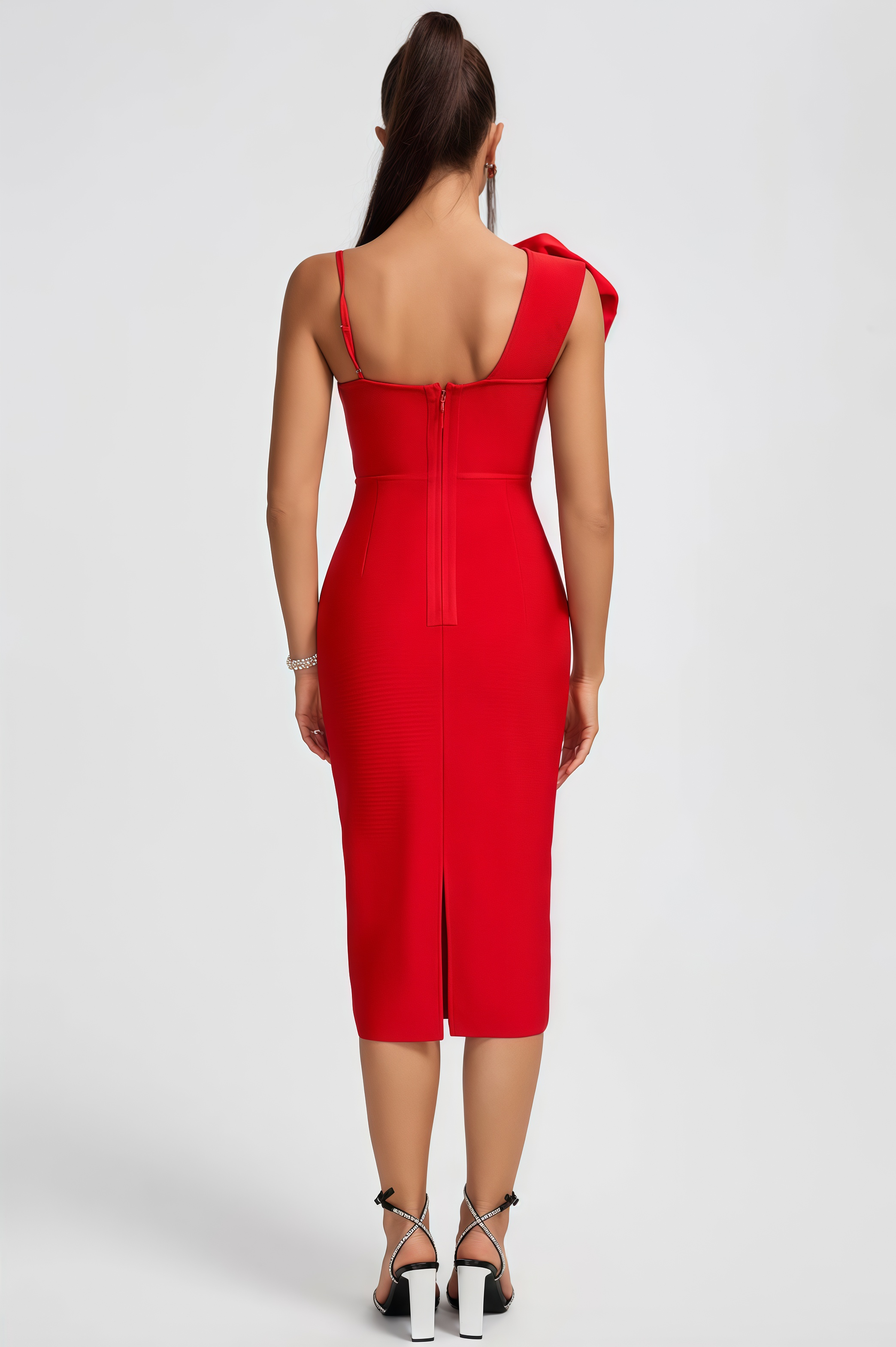 Lysander Flowers Bandage Midi Dress
