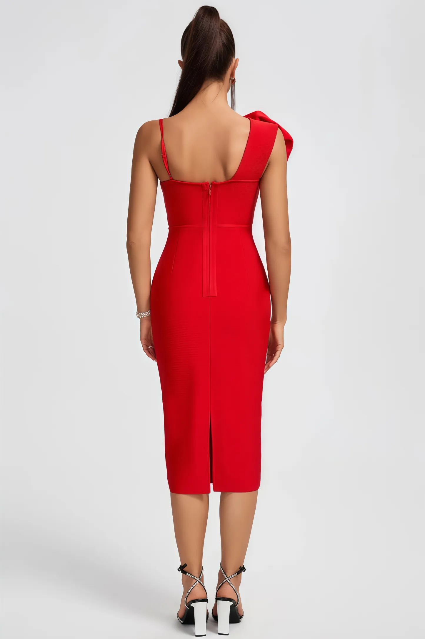 Lysander Flowers Bandage Midi Dress