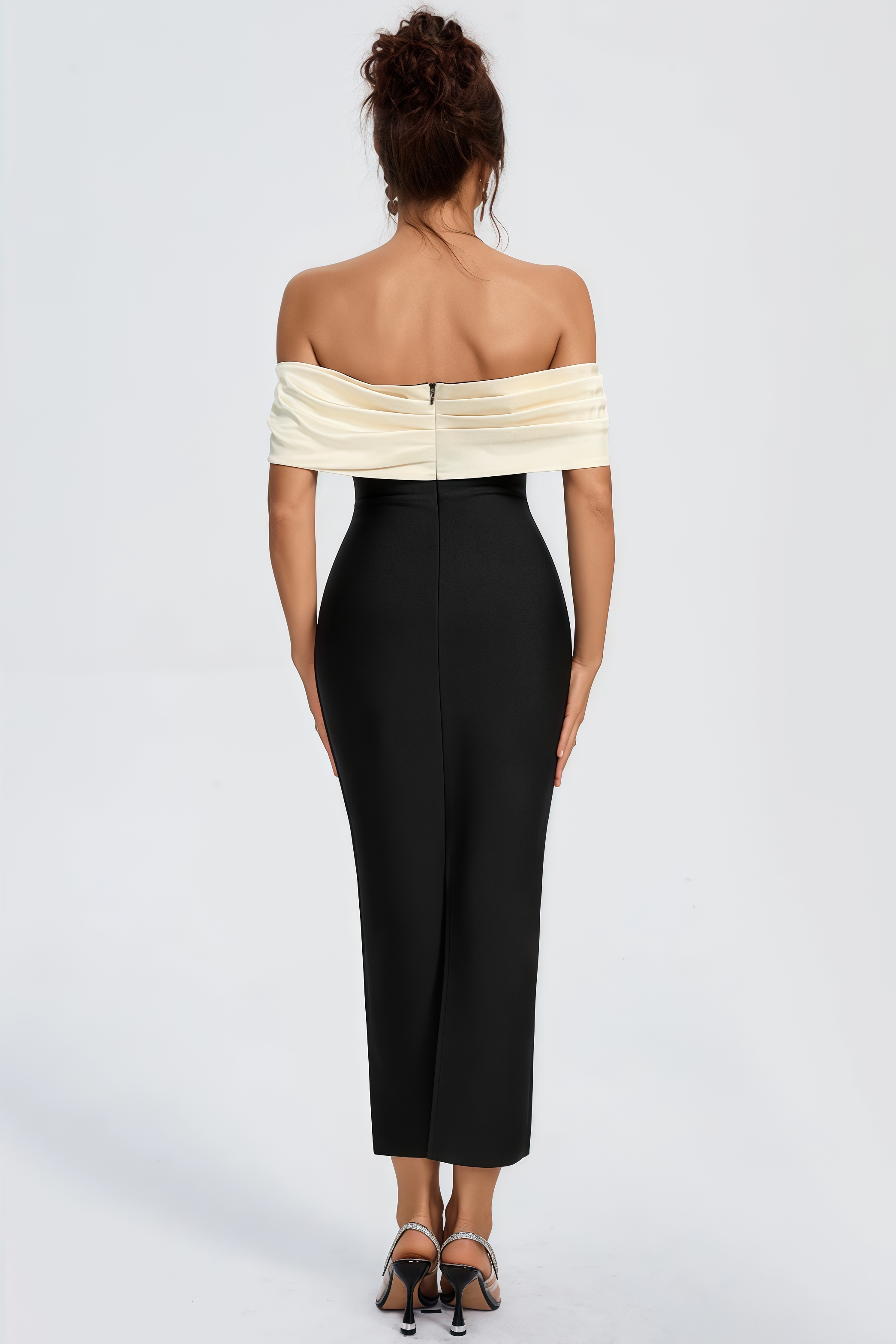 Edw Off Shoulder Bandage Midi Dress