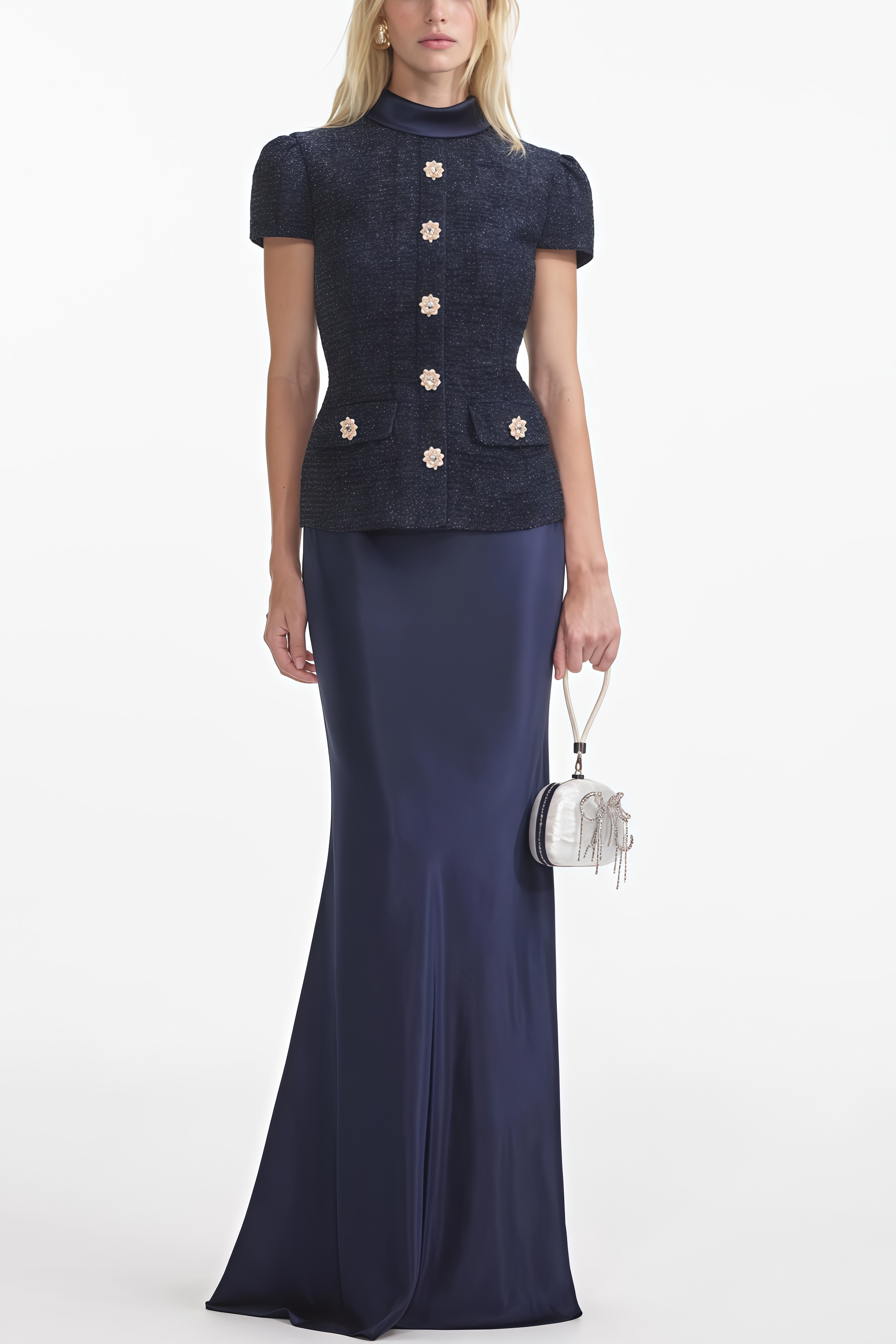 Thay Metallic Boucle Maxi Dress Set