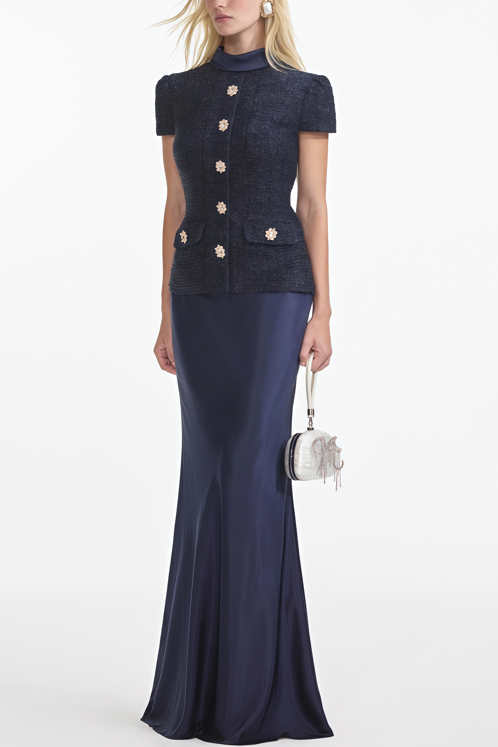 Thay Metallic Boucle Maxi Dress Set