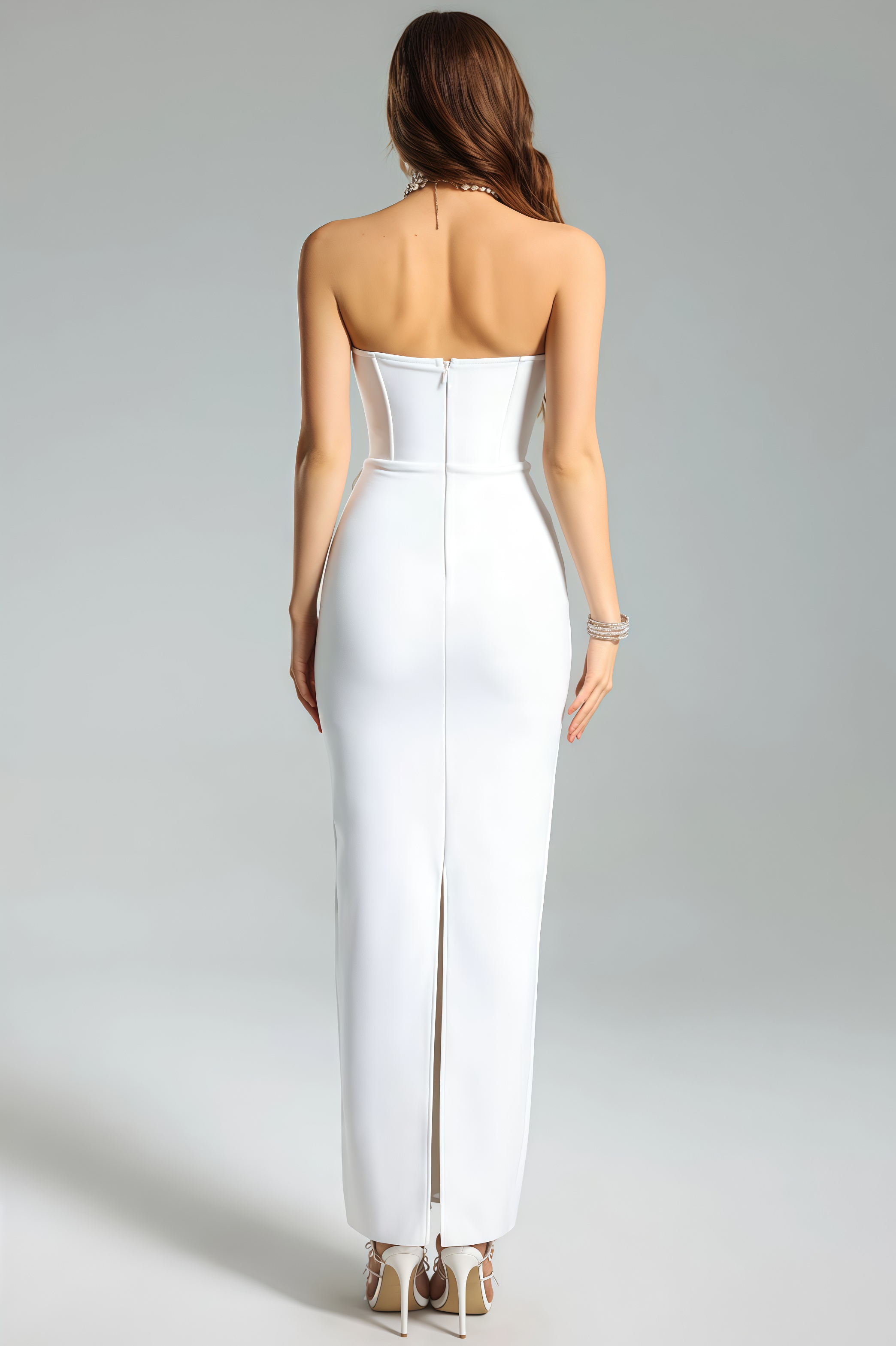 Islay White Rose Off Shoulder Maxi Dress