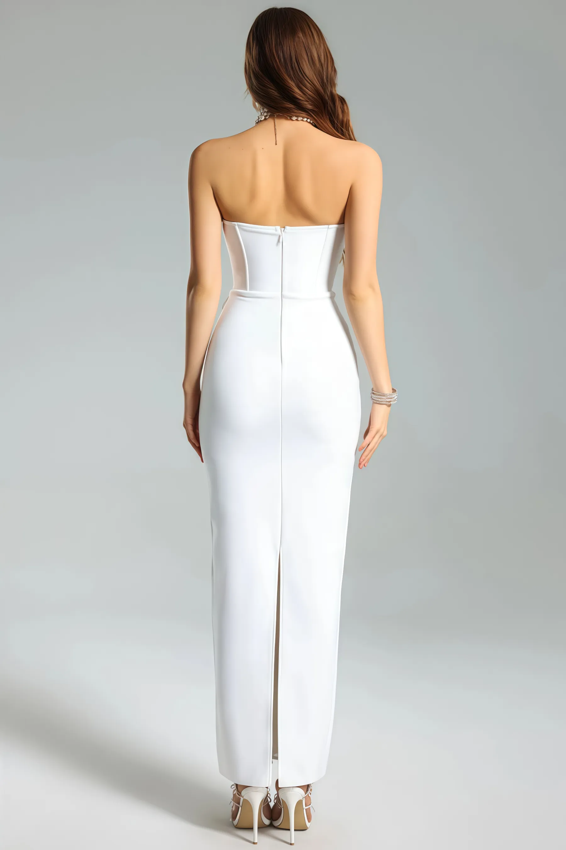 Islay White Rose Off Shoulder Maxi Dress