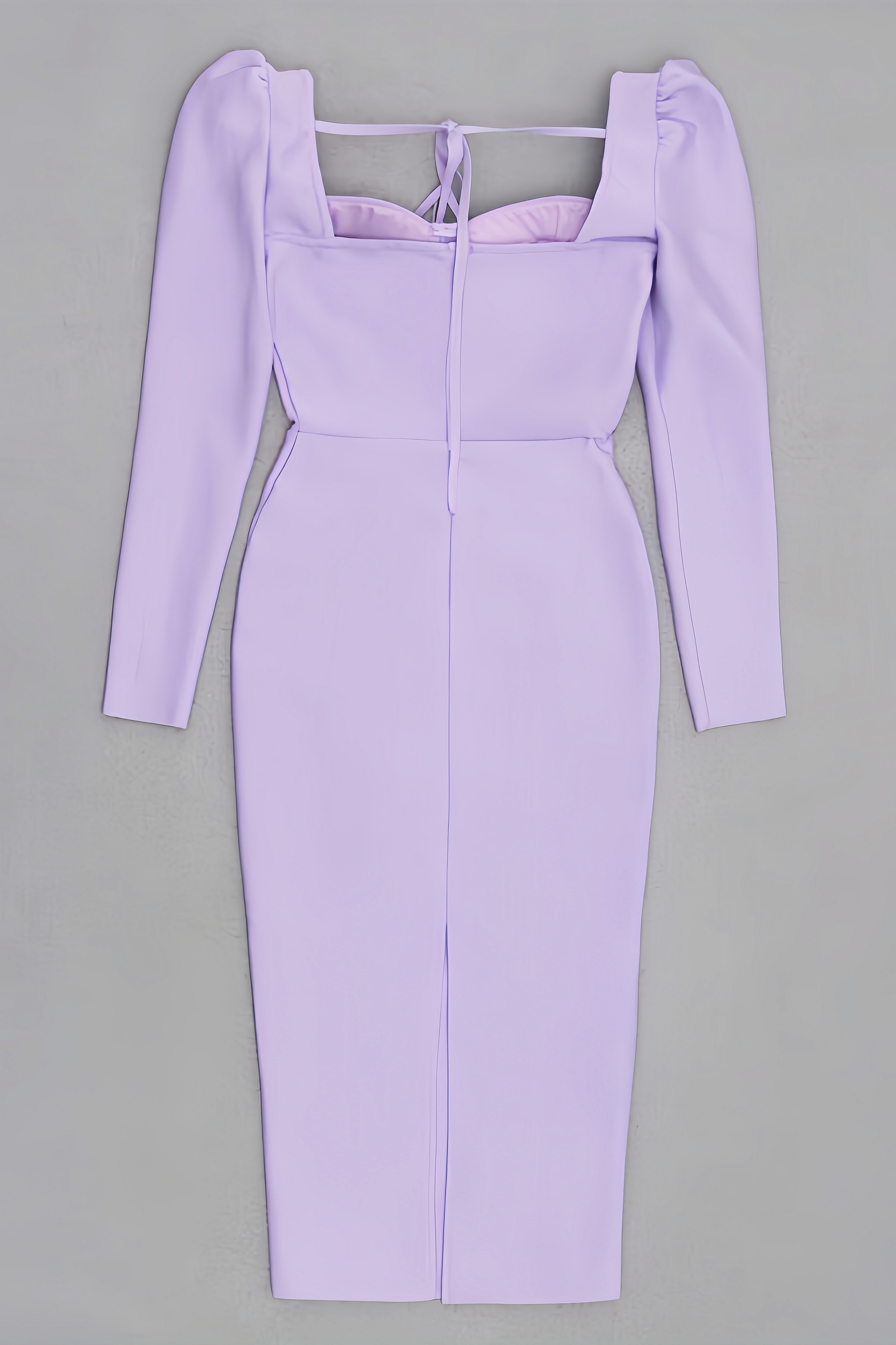Eapther Light Purple Long Sleeve Midi Dress