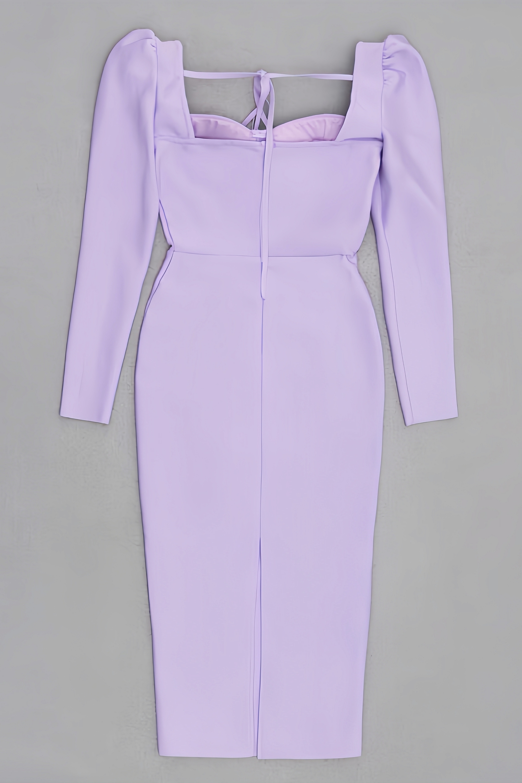 Eapther Light Purple Long Sleeve Midi Dress