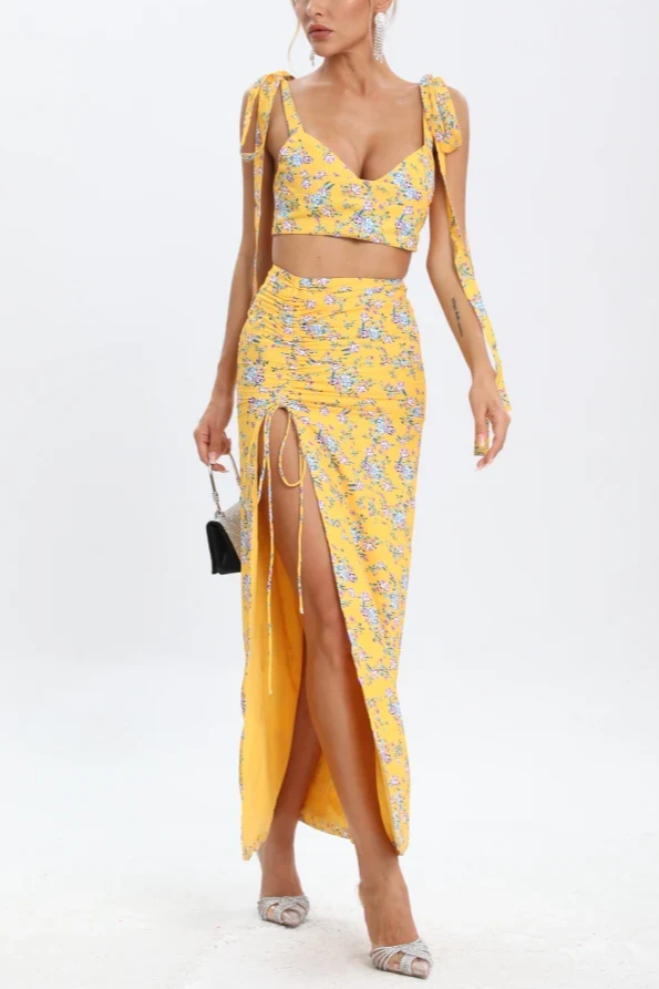 Gala  Floral Two Piece Set Dress
