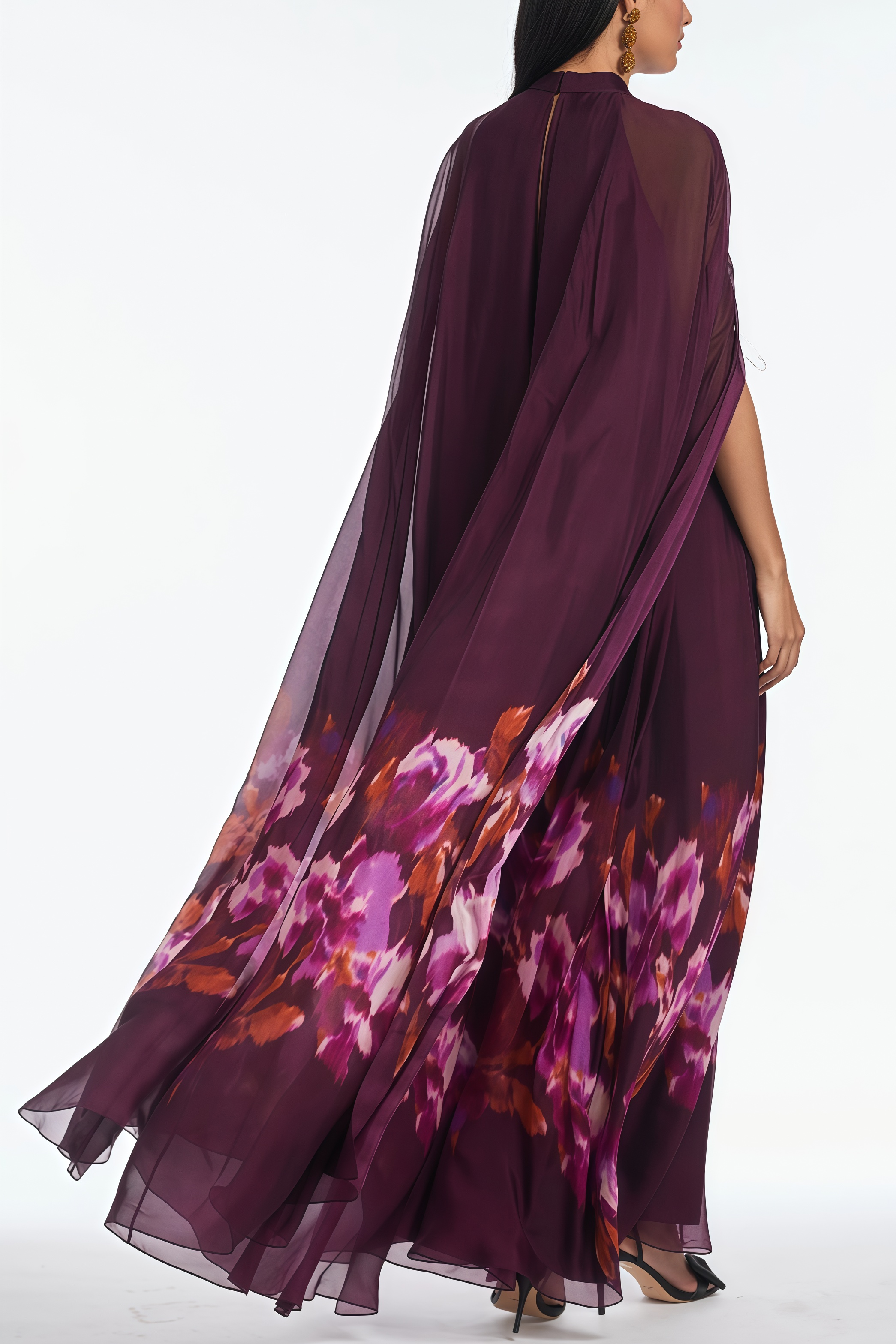 Maras Mesh Printed Maxi Dress
