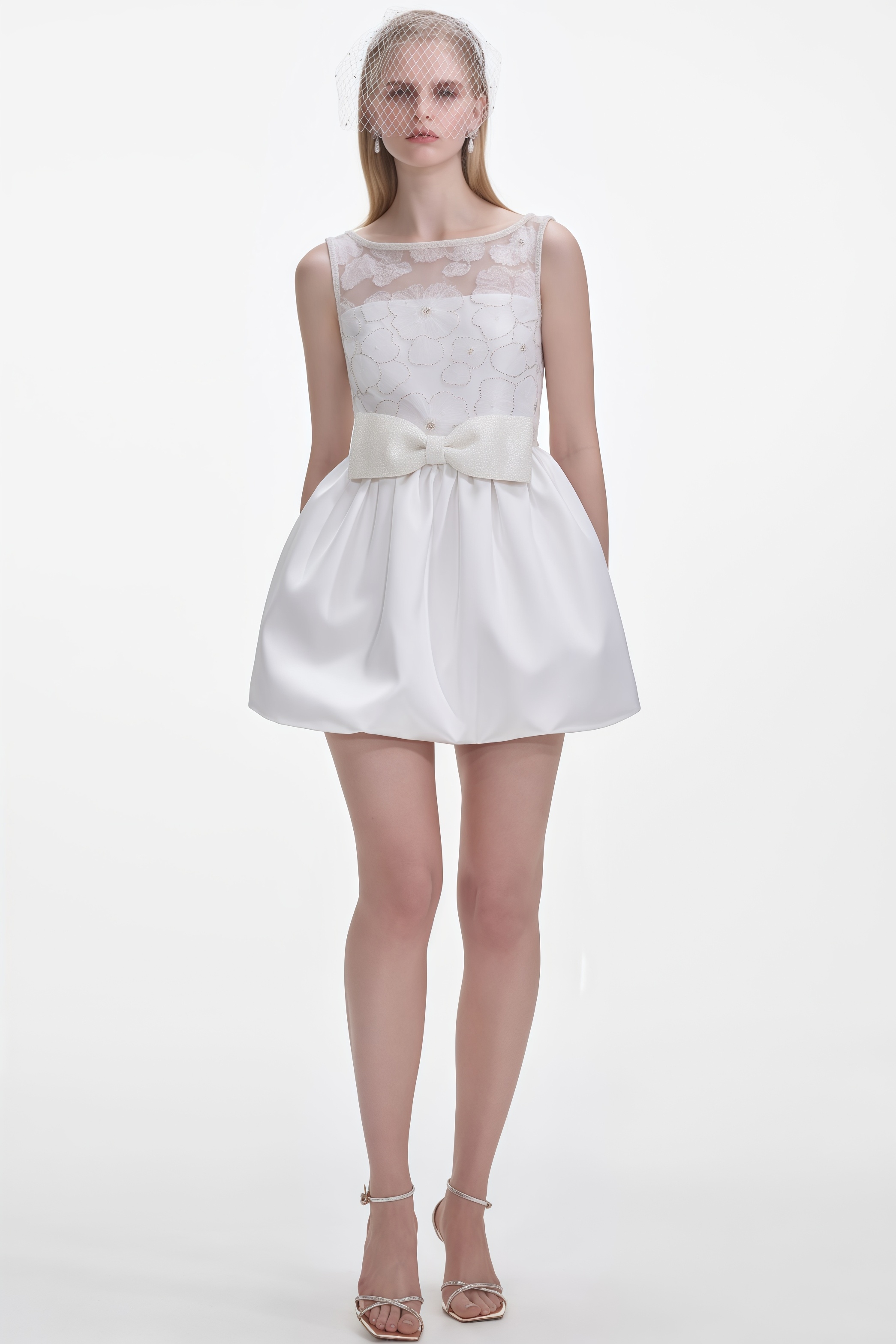 Jarierk White Tulle Mini Dress