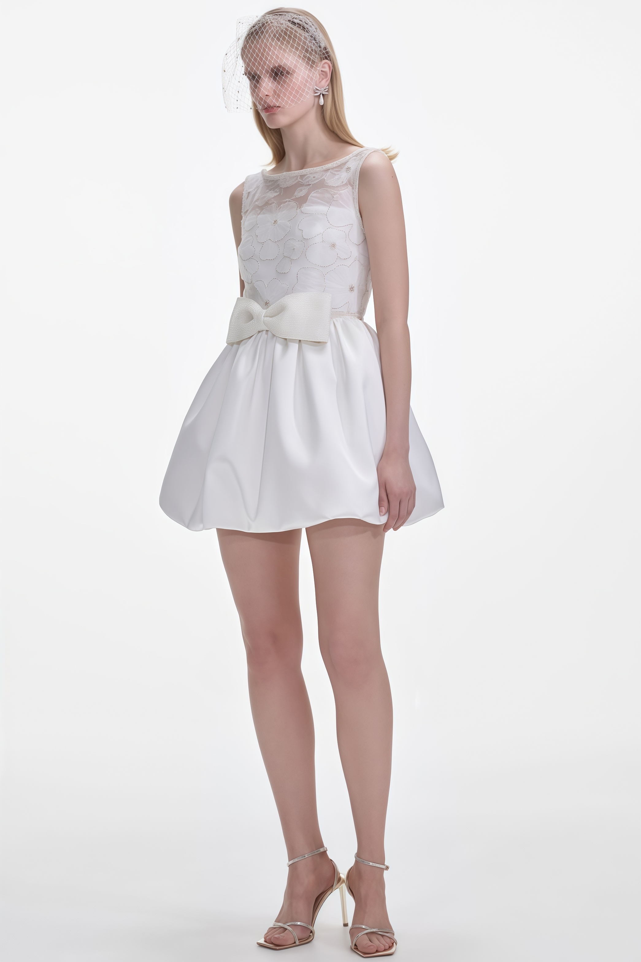 Jarierk White Tulle Mini Dress