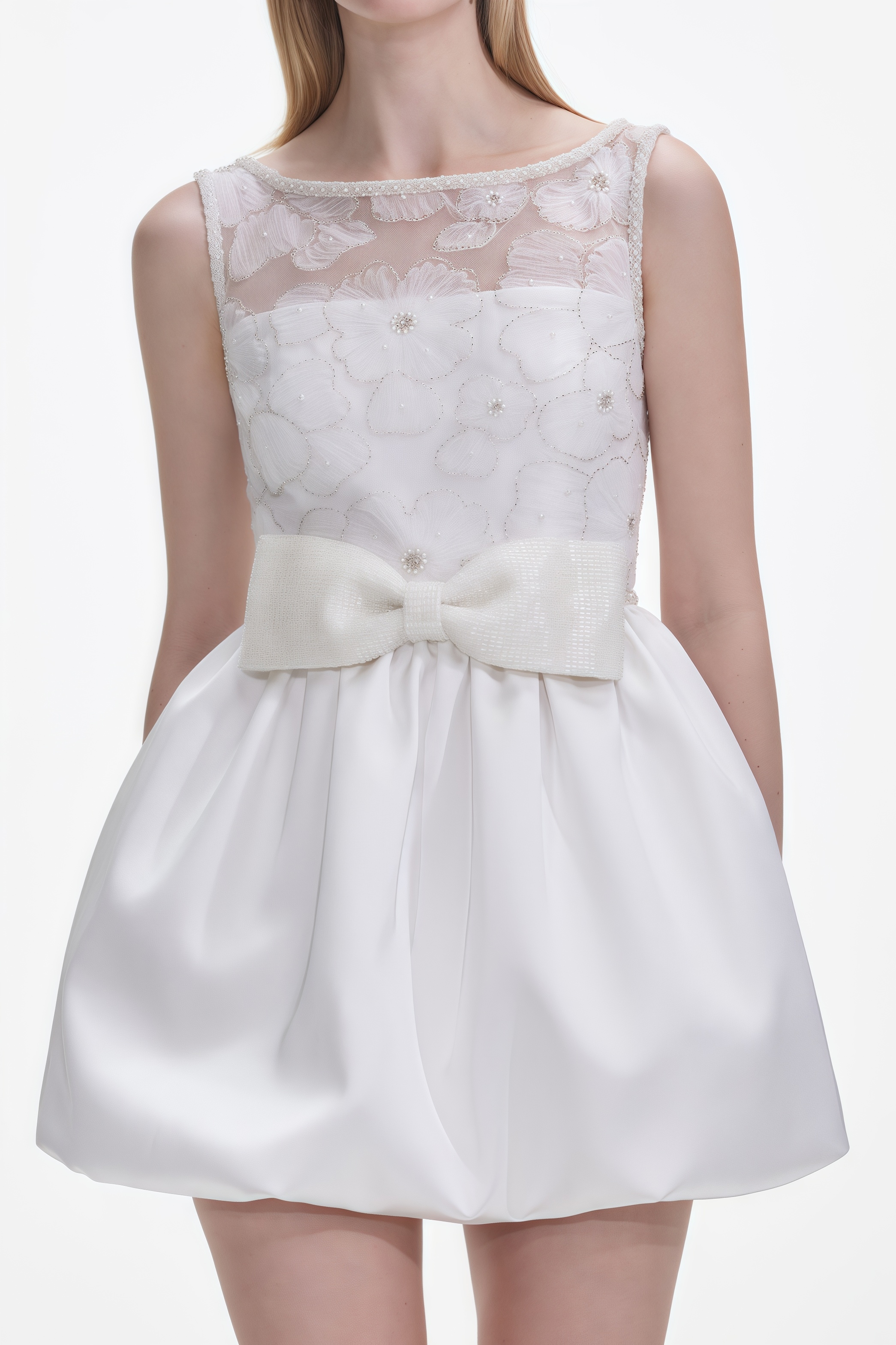 Jarierk White Tulle Mini Dress