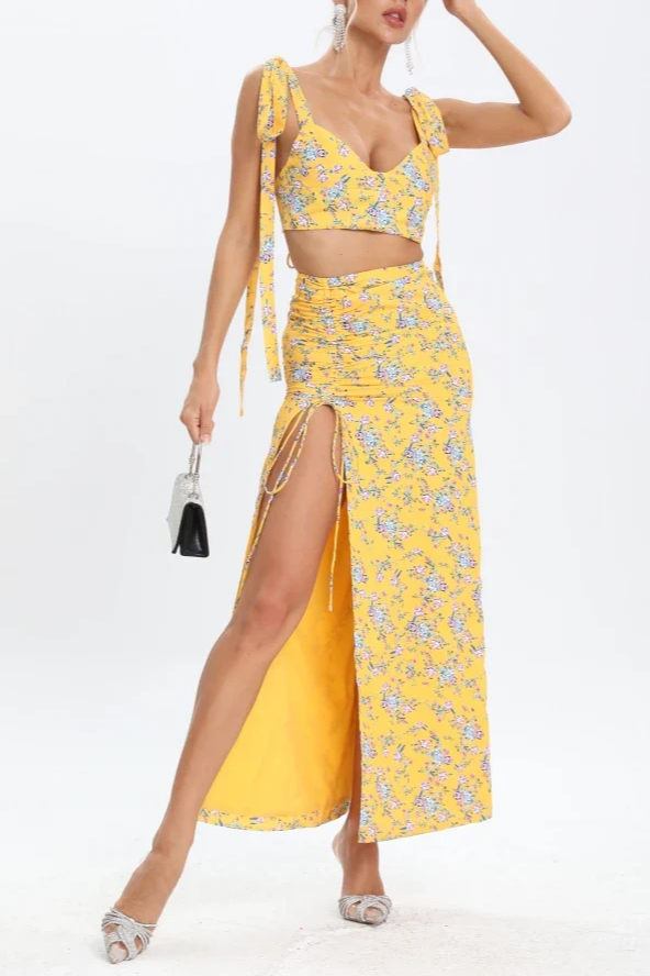Gala  Floral Two Piece Set Dress