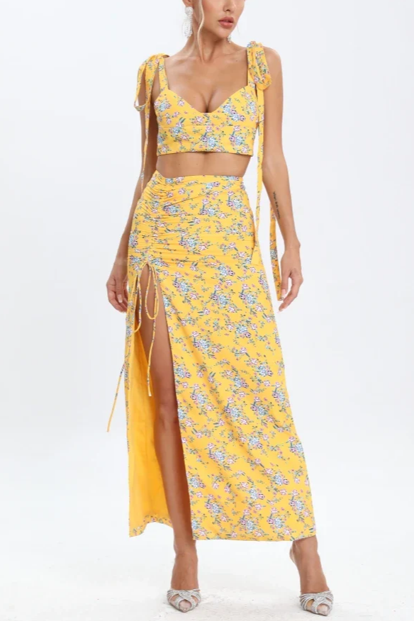 Gala  Floral Two Piece Set Dress