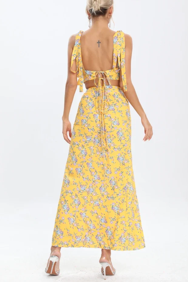Gala  Floral Two Piece Set Dress