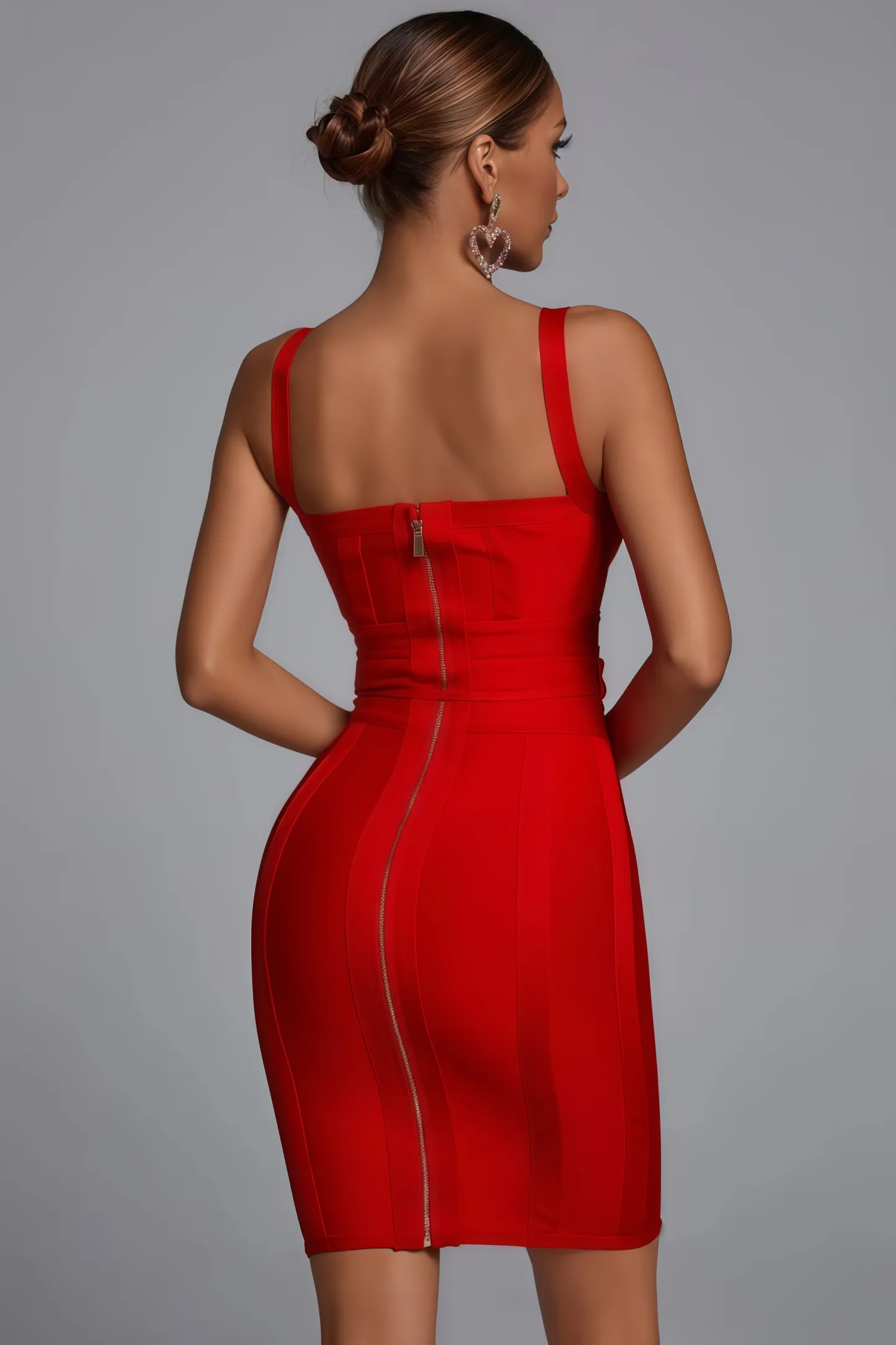Kaia Red Halter Tie Belt Skinny Mini Dress