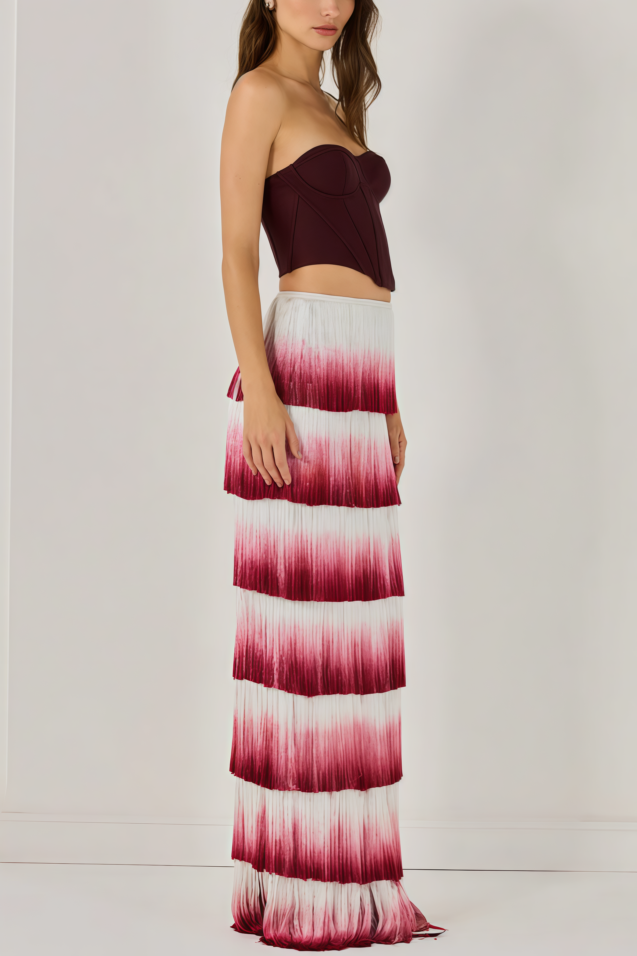 Maded Red Fringe Maxi Dress Set