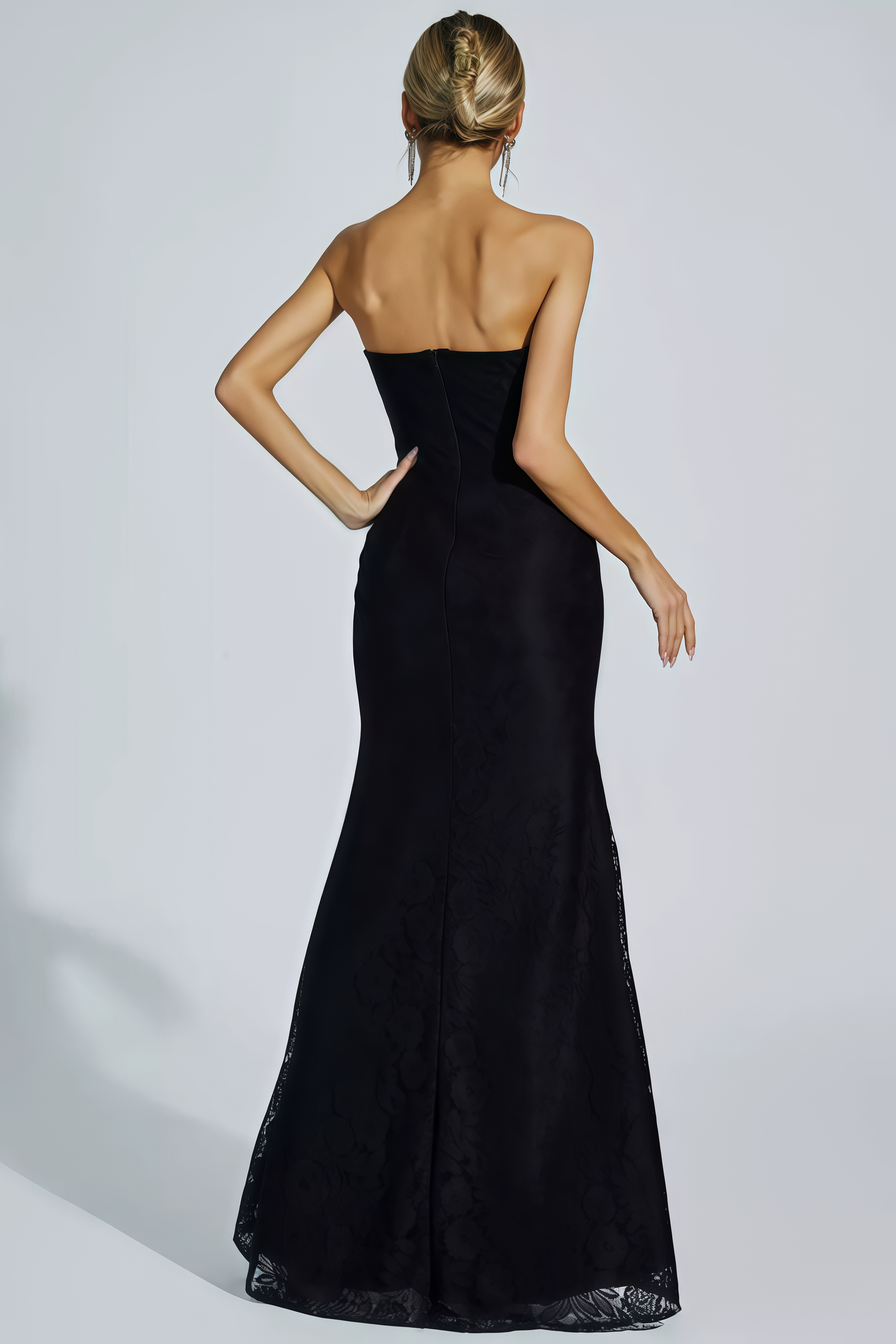 Cecily Black Diamond Off-shoulder Maxi Dress