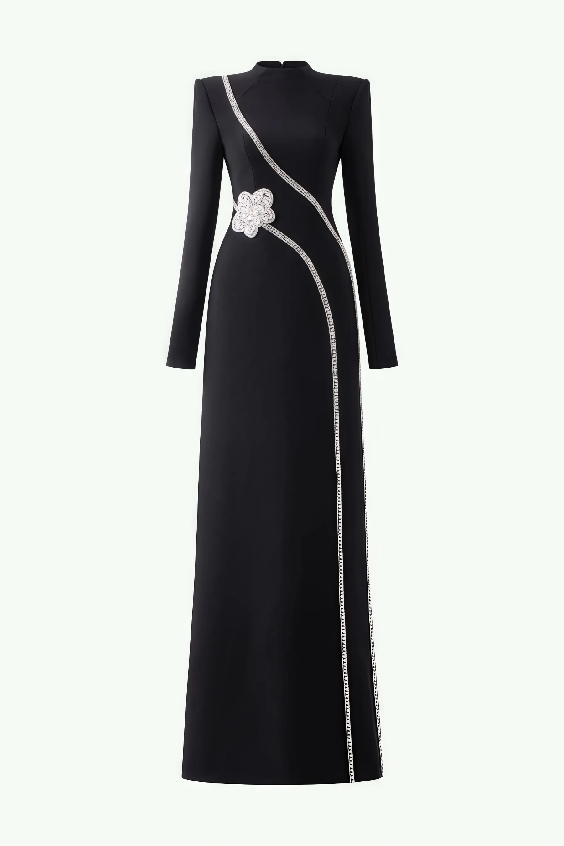 Senne Rhinestone Long Sleeve Floral Maxi Dress