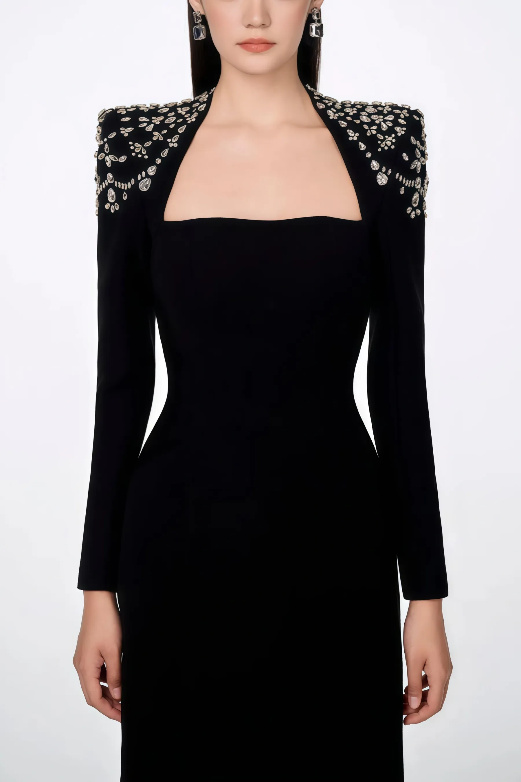 Roxany Queen Anne Neckline Maxi Dress
