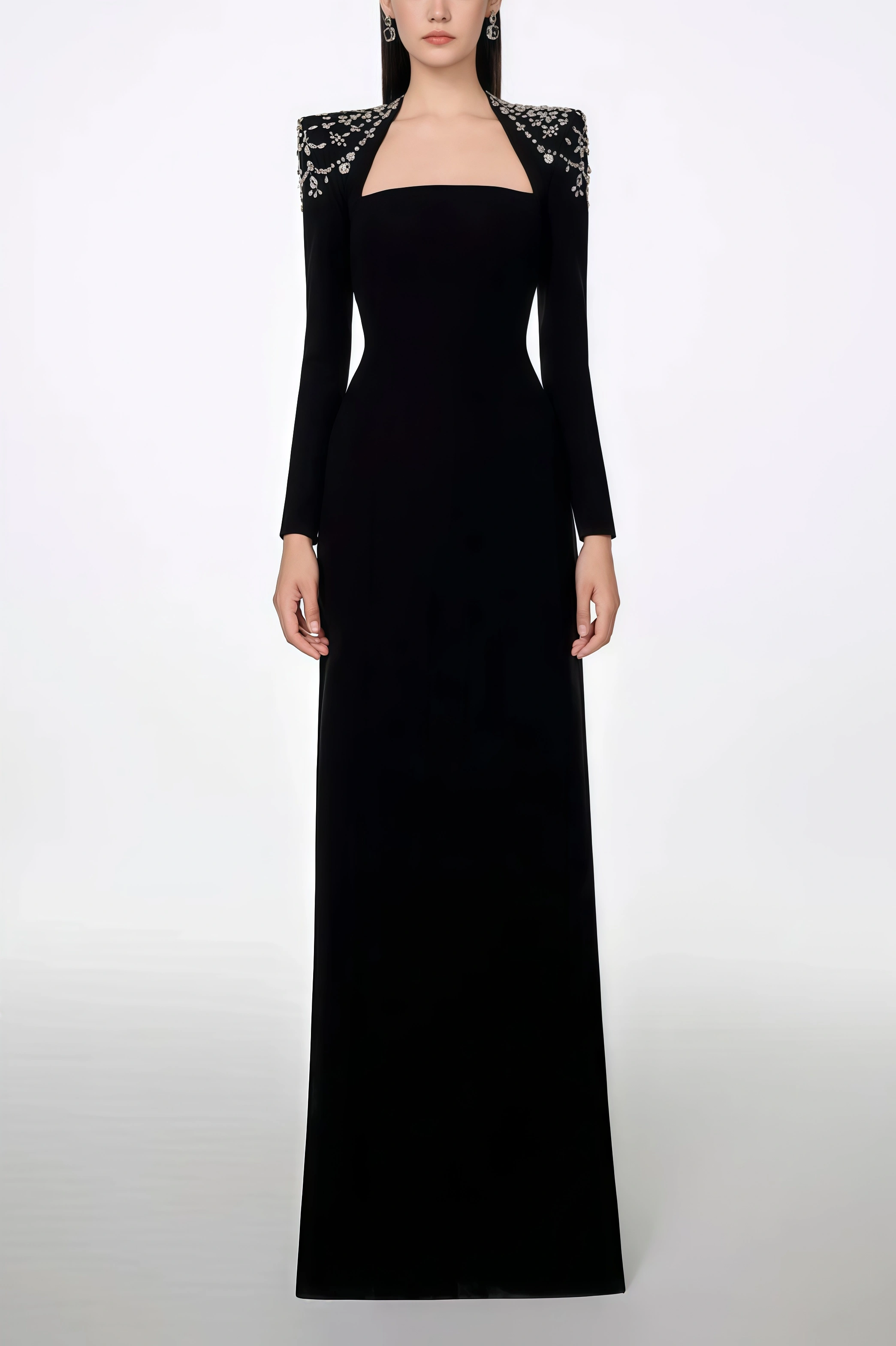 Roxany Queen Anne Neckline Maxi Dress