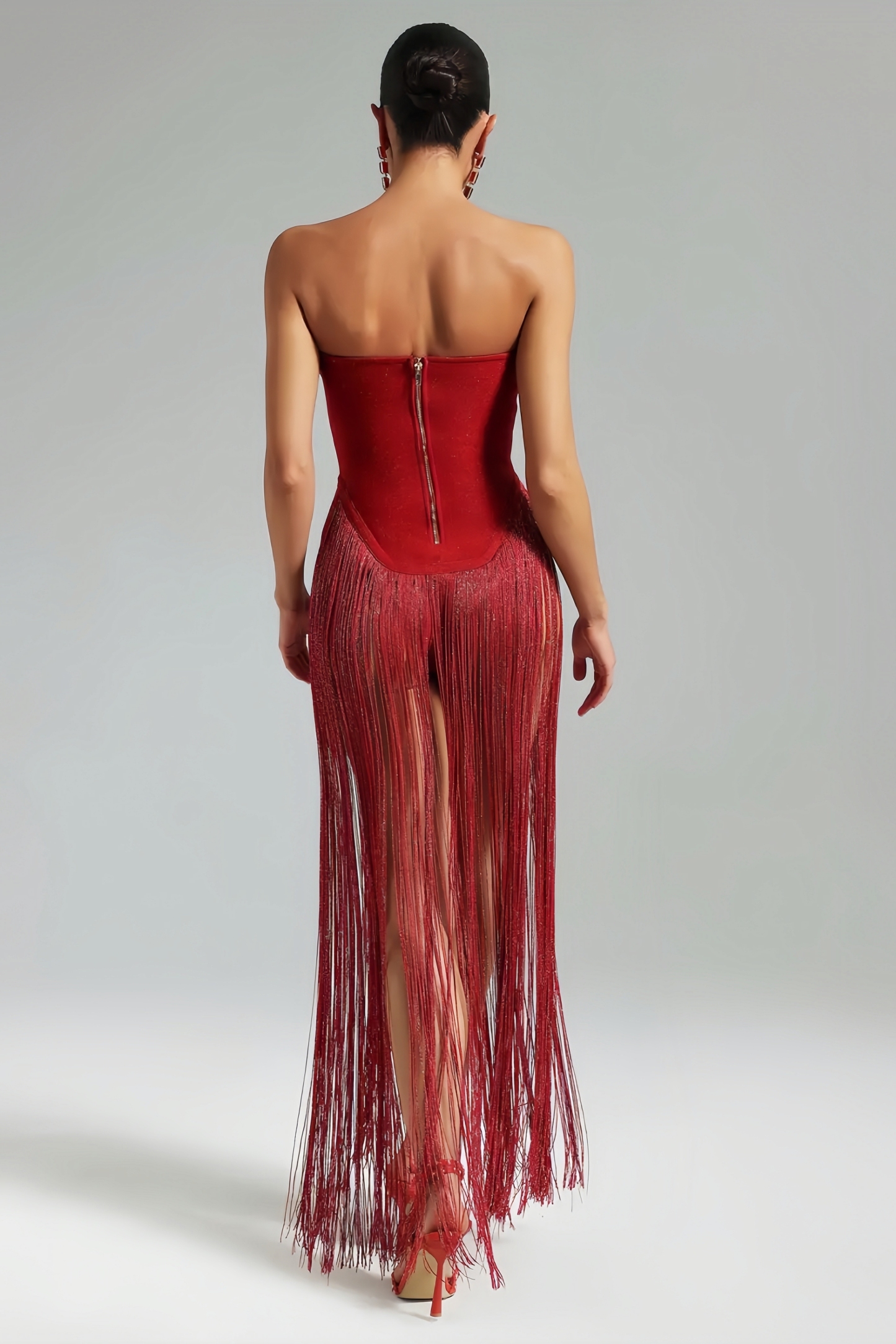 Aelia Fringe Patchwork Maxi Dress