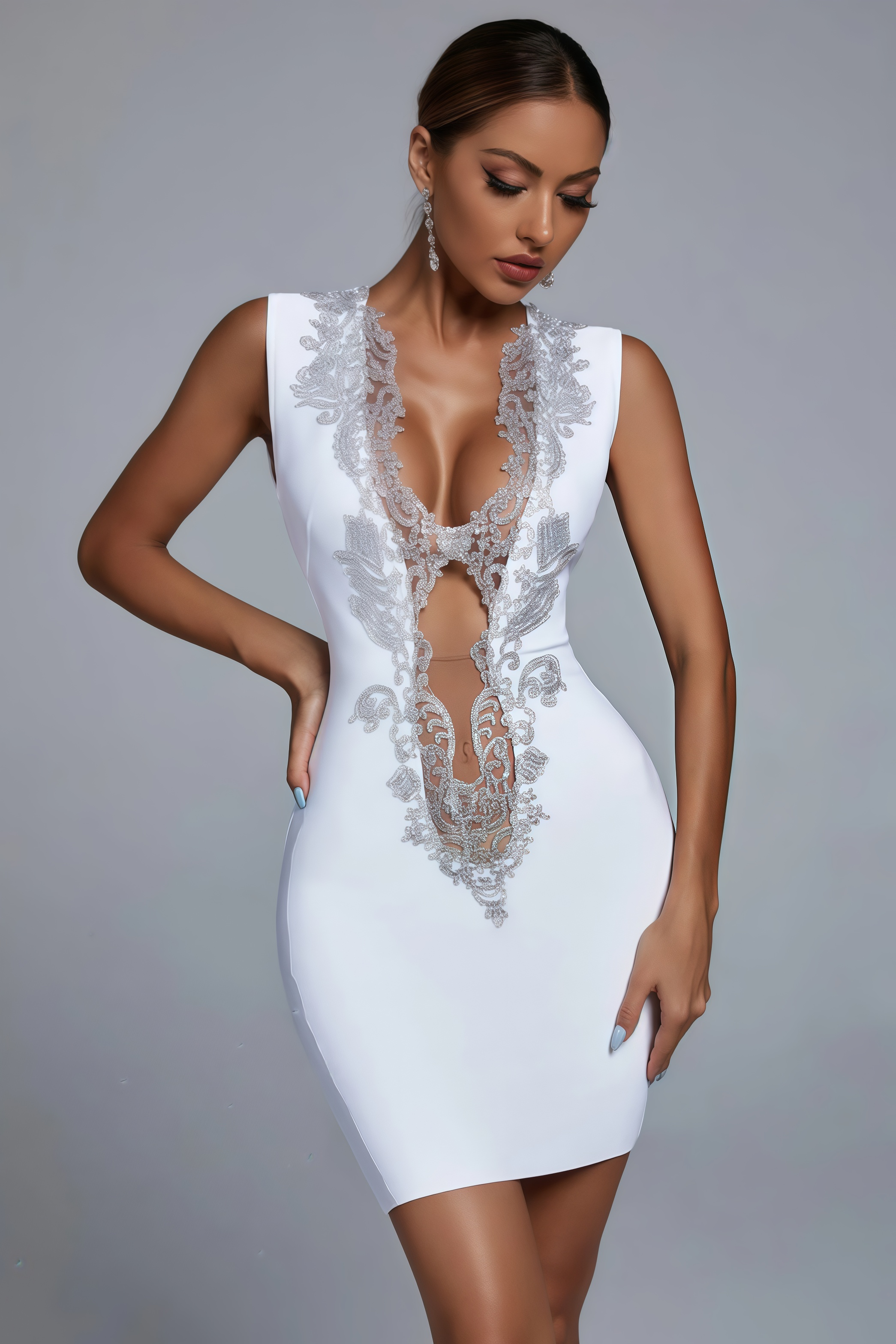 Lush Embellished Mini Cocktail Dress