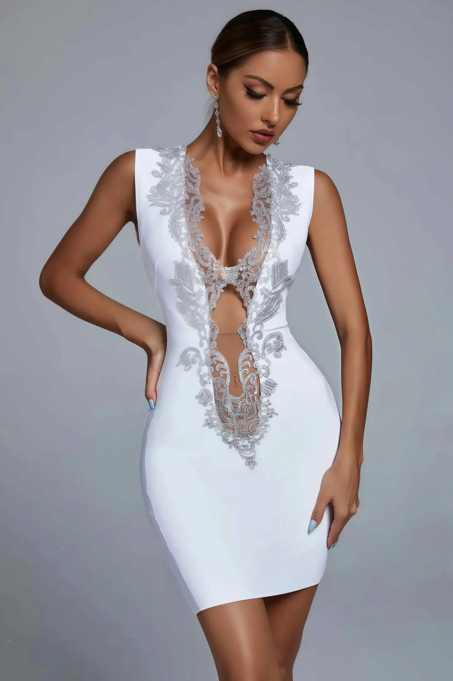 Lush Embellished Mini Cocktail Dress