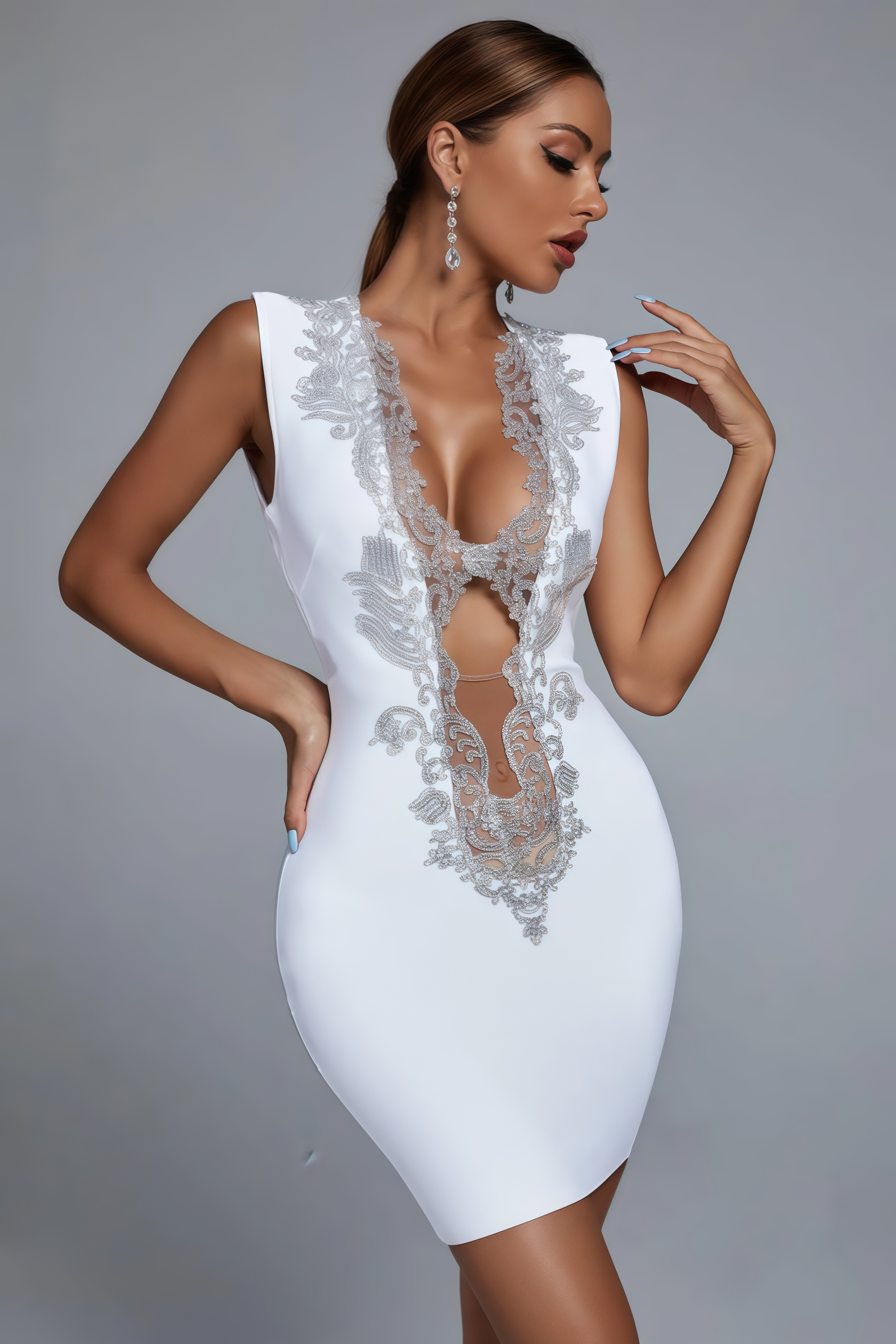 Lush Embellished Mini Cocktail Dress