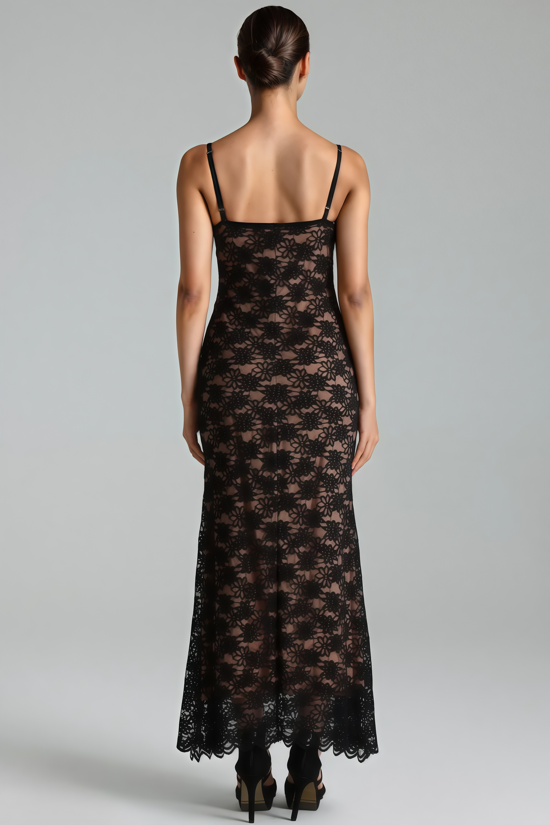 Vanni Black Lace Sleeveless Maxi Dress