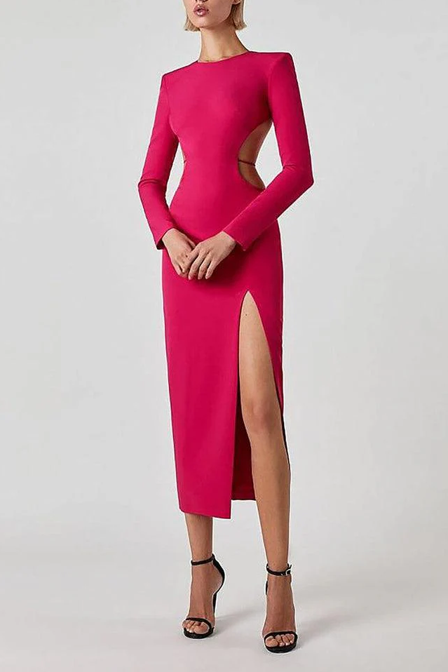Calista  Backless Strapless Midi Dress