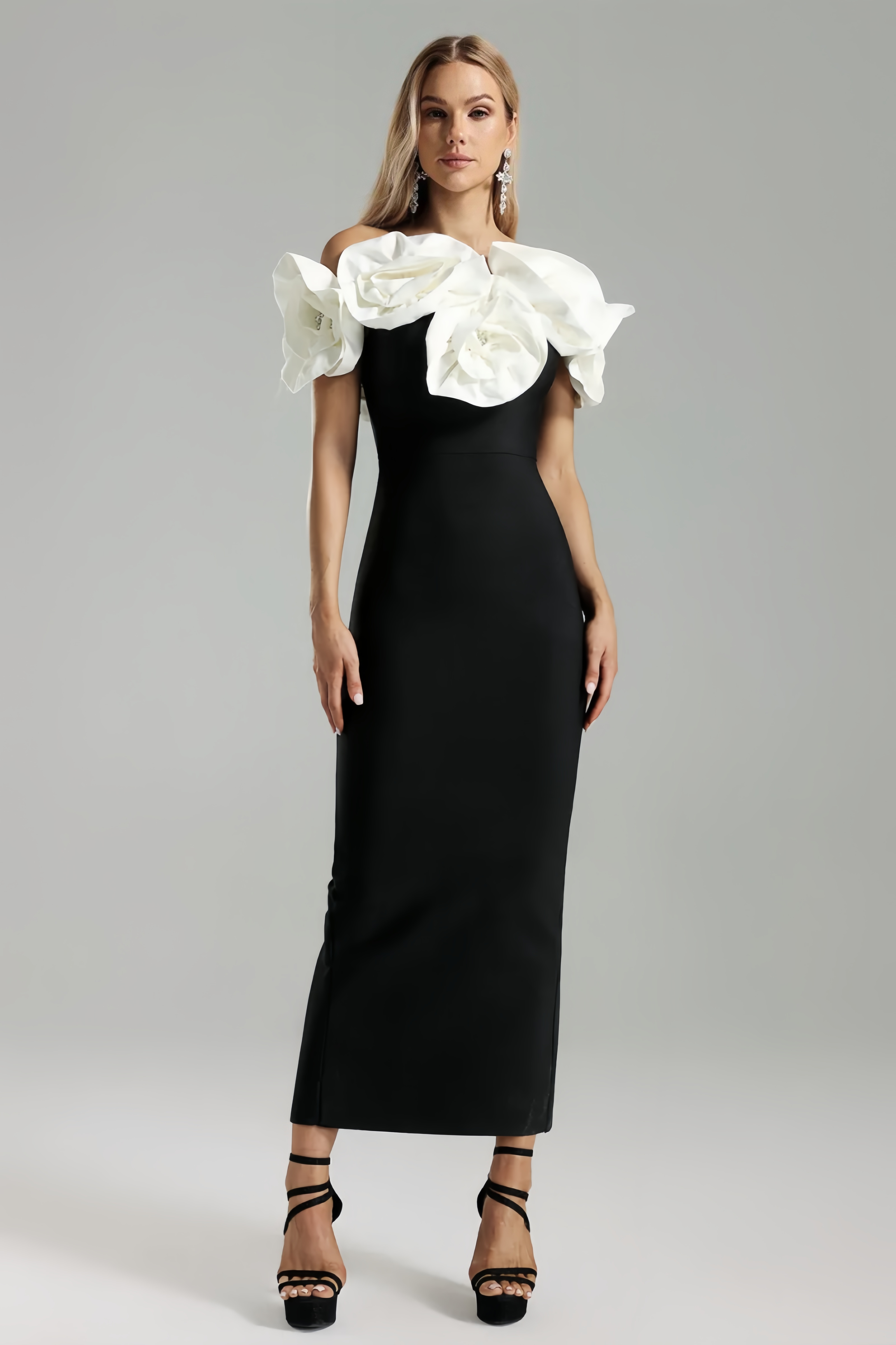 Slaia Flower One Shoulder Maxi Dress