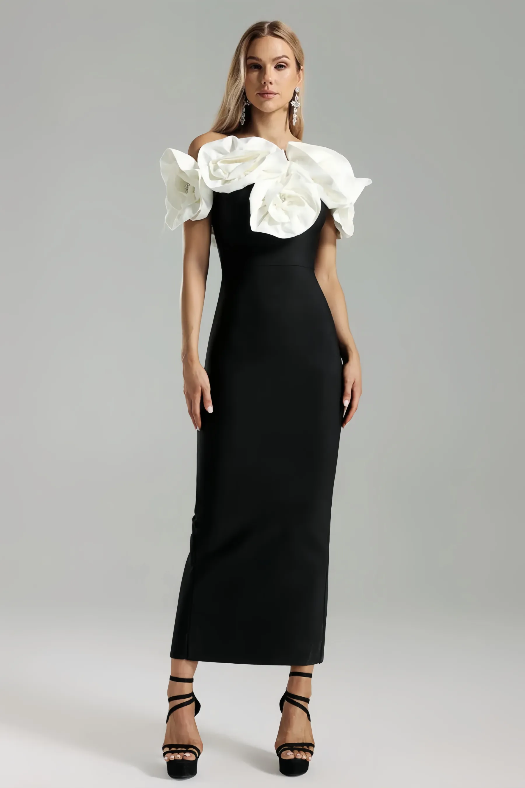 Slaia Flower One Shoulder Maxi Dress
