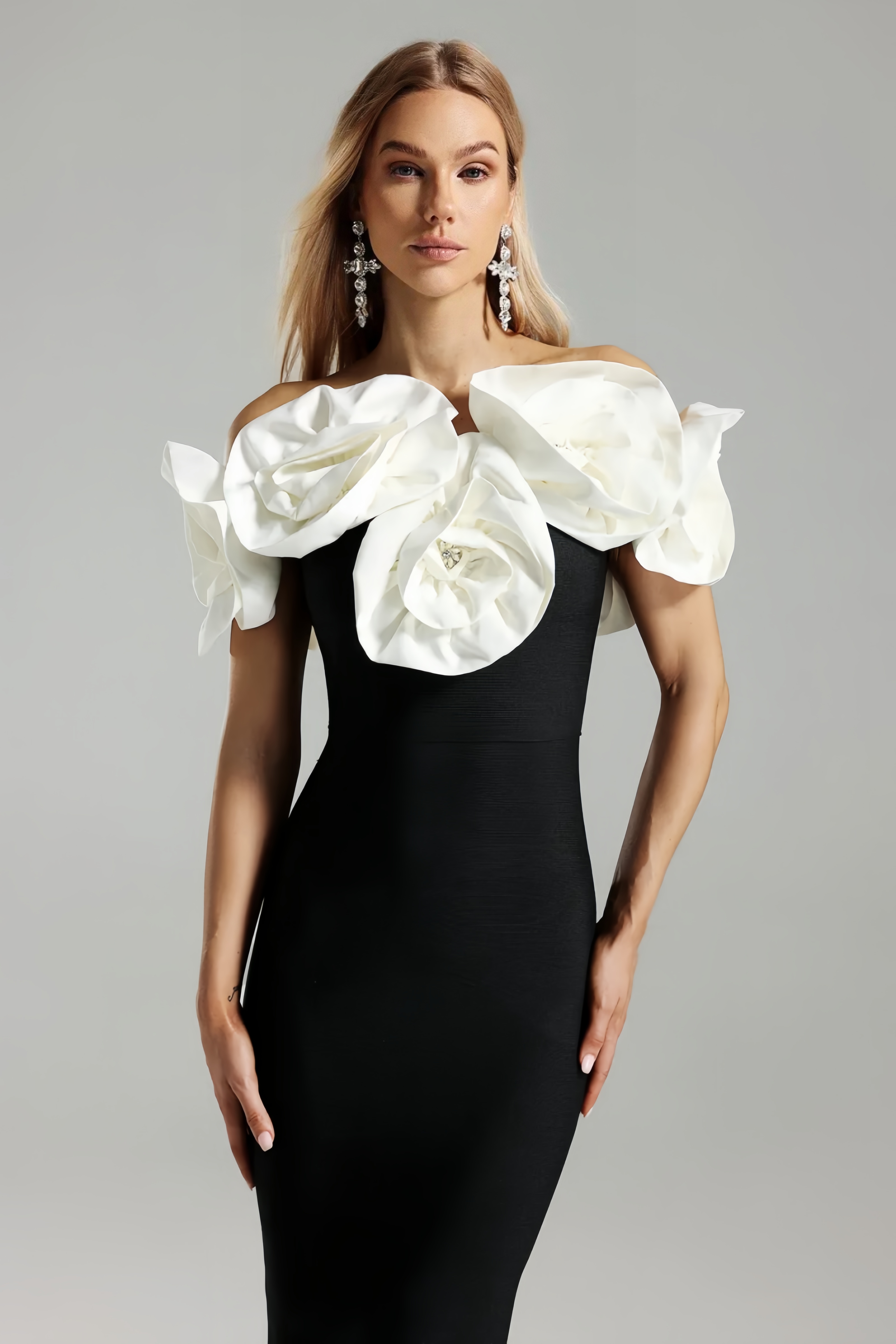 Slaia Flower One Shoulder Maxi Dress